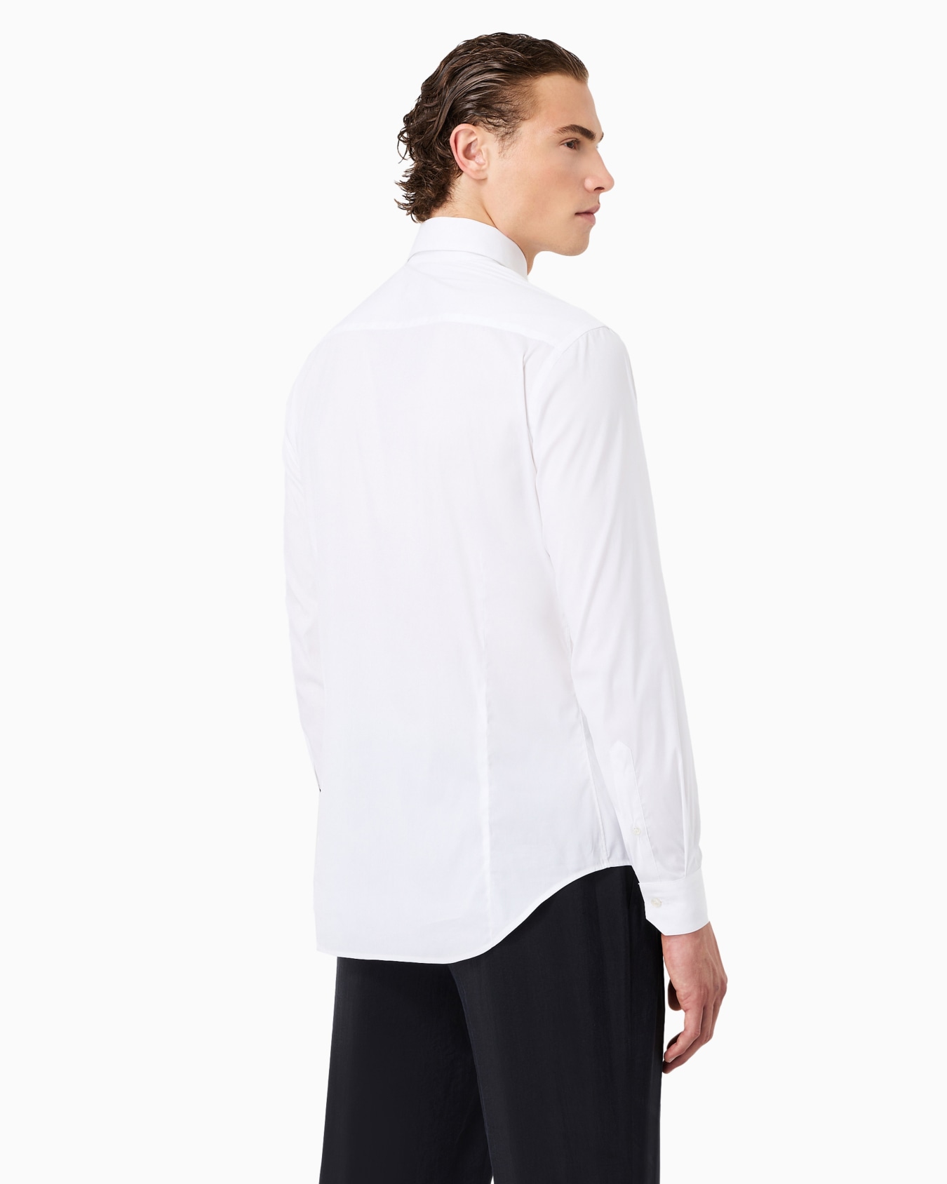 Plain-knit stretch cotton shirt Slide 2