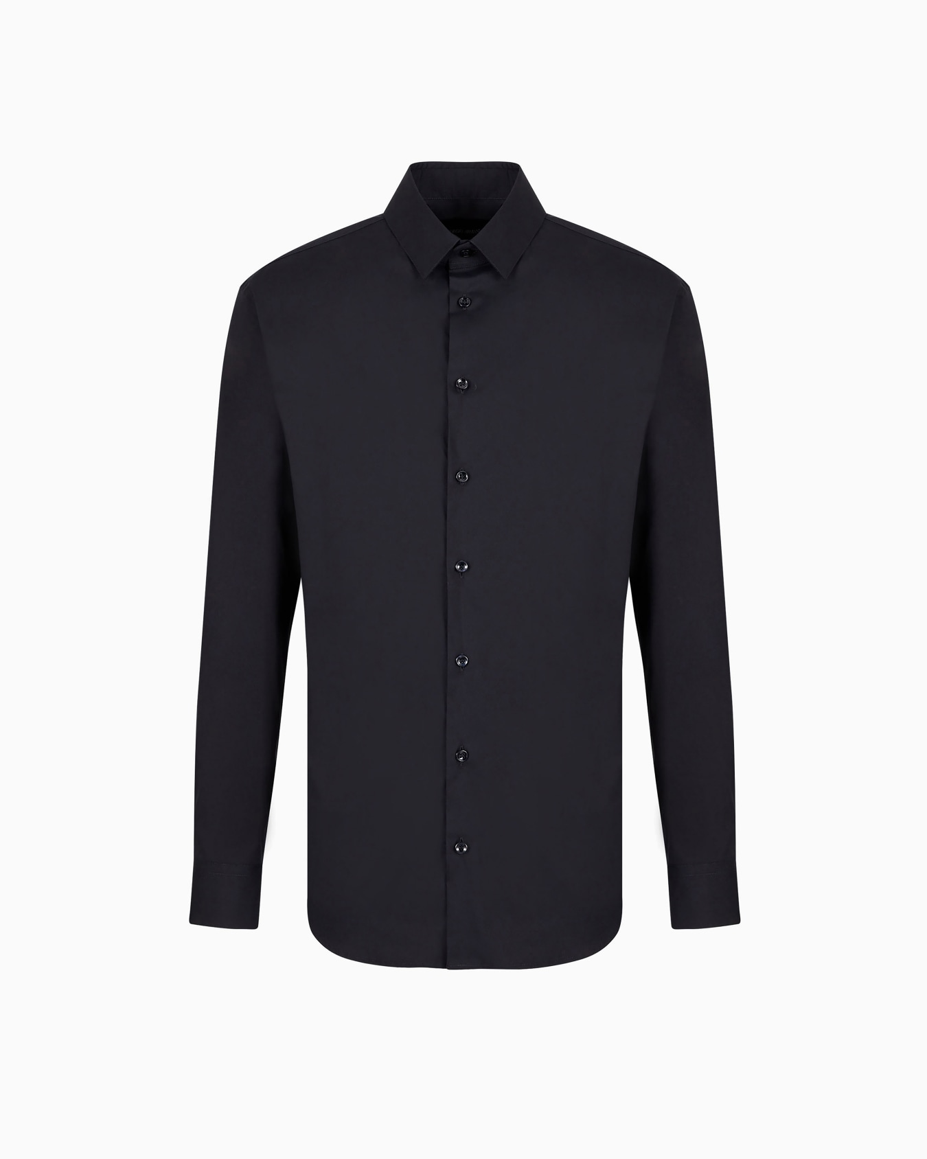 Plain-knit stretch cotton shirt Slide 0