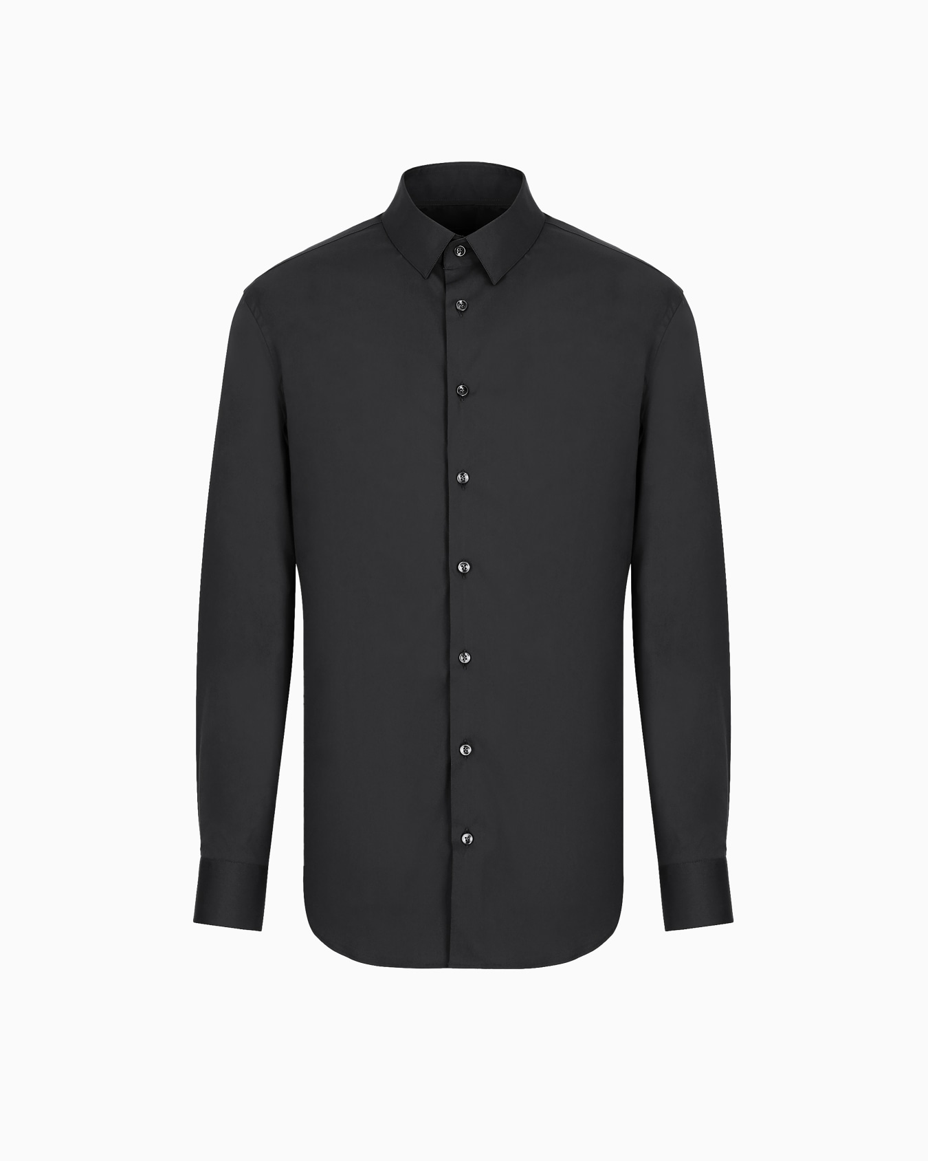 Camicia in unito stretch di cotone Slide 0