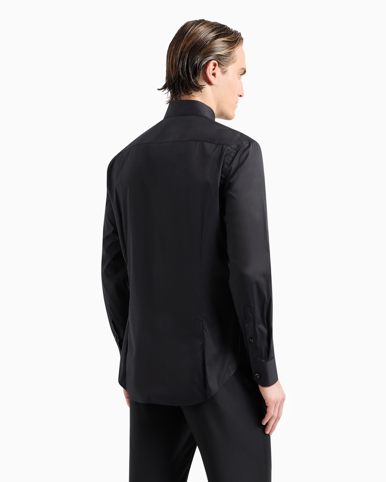 Camicia in unito stretch di cotone Slide 2