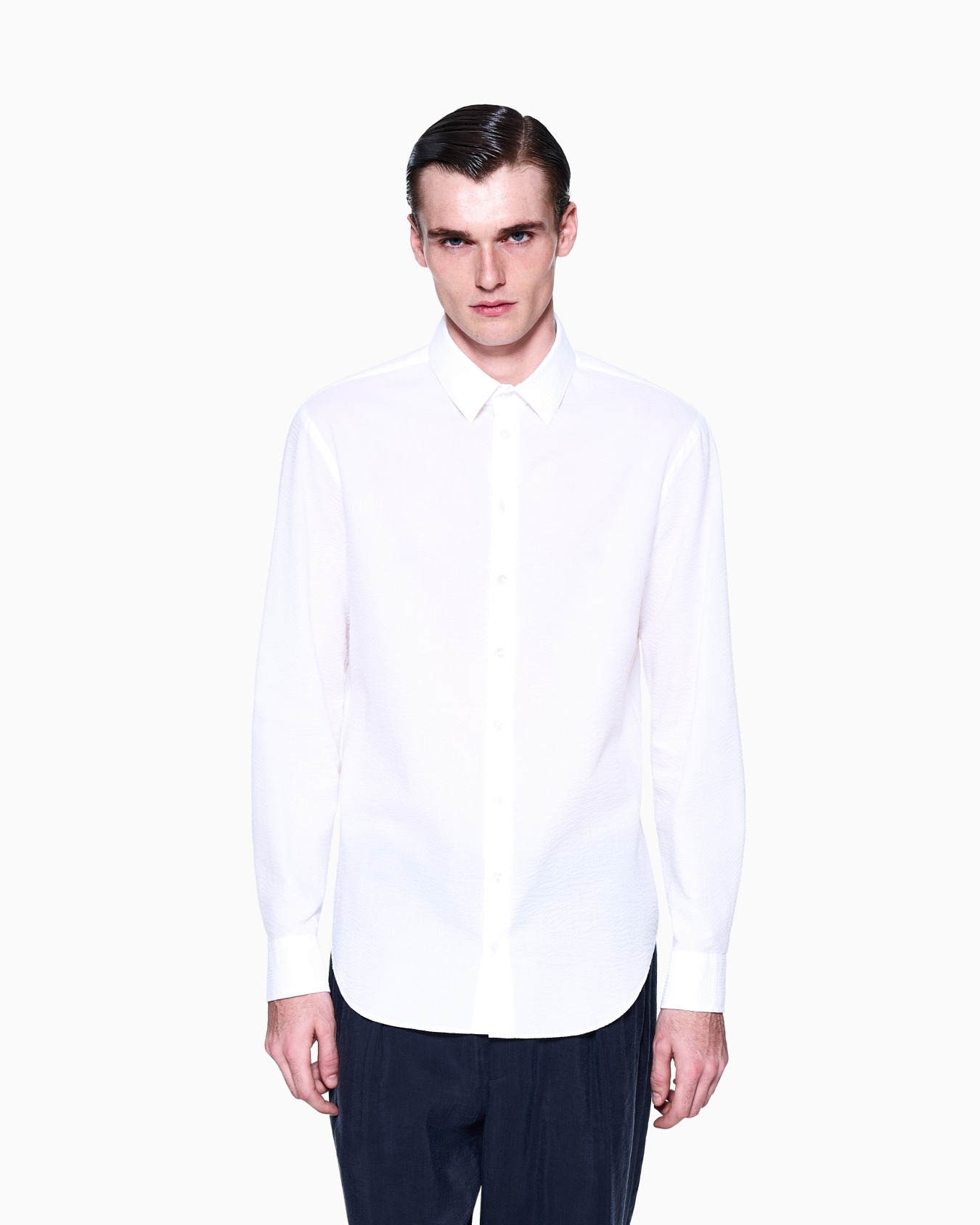 Regular-fit cotton-seersucker shirt Slide 3