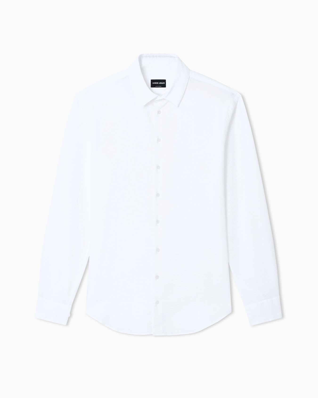 Regular-fit cotton-seersucker shirt Slide 0