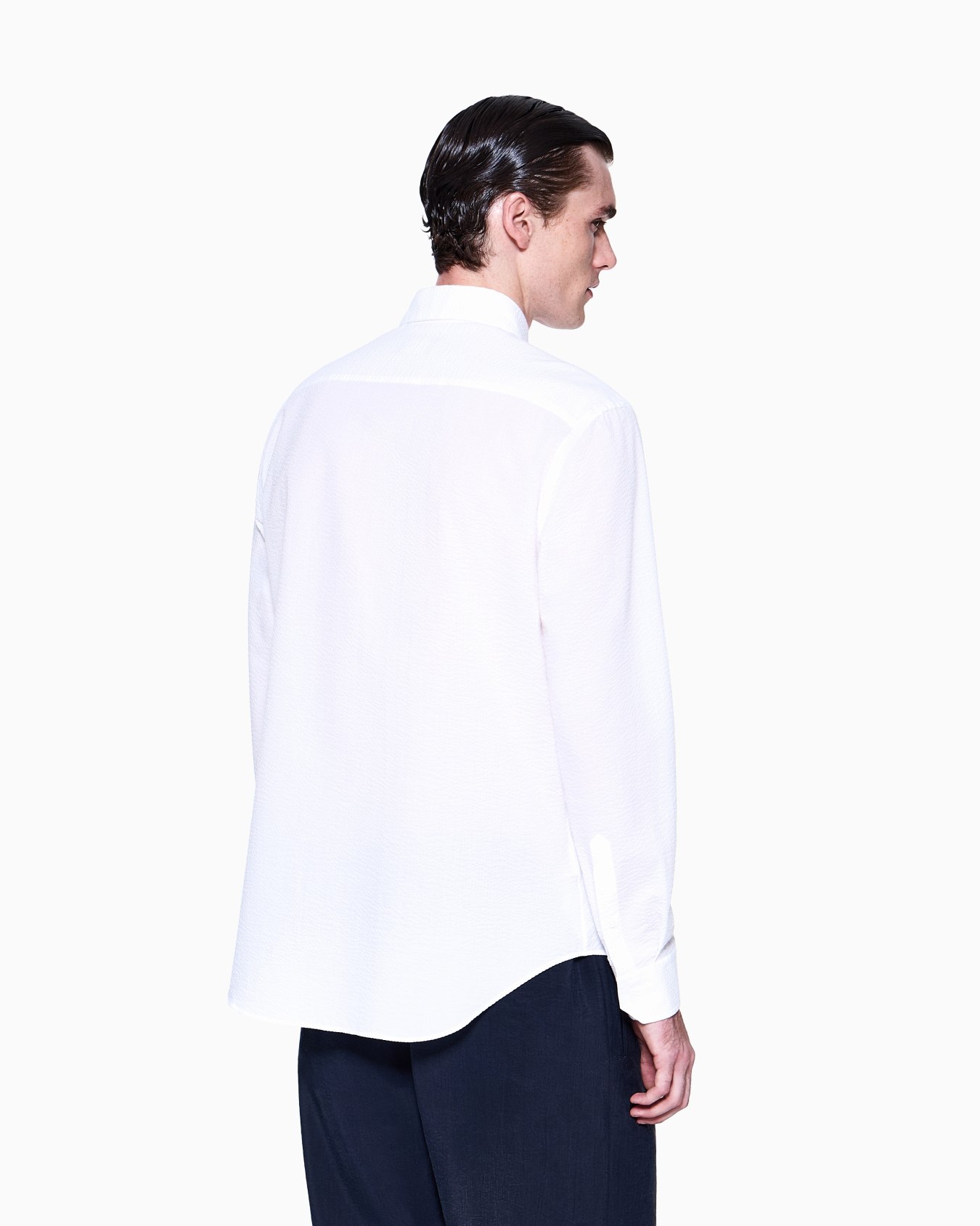 Regular-fit cotton-seersucker shirt Slide 2