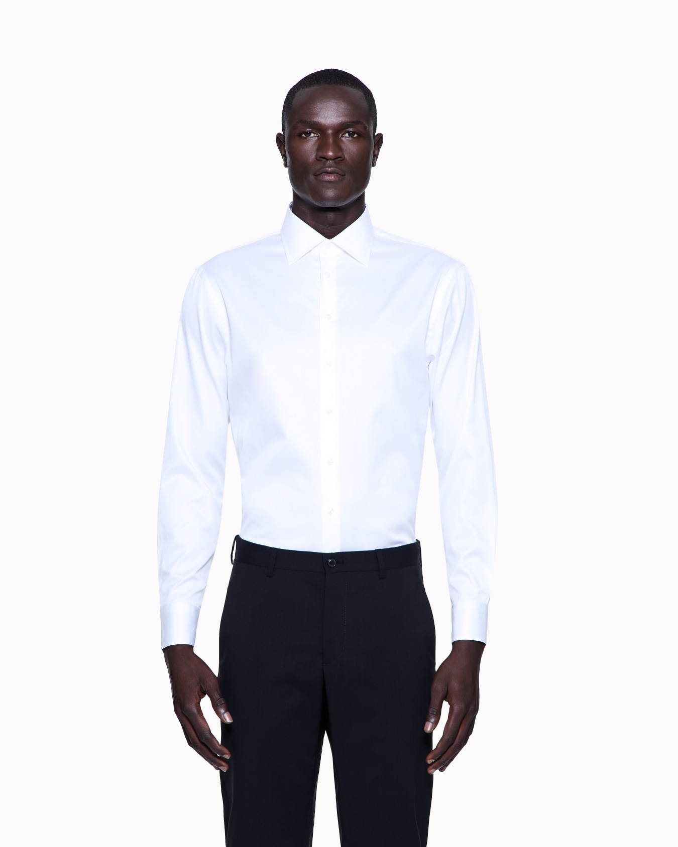 Camicia classica in twill di cotone Slide 4
