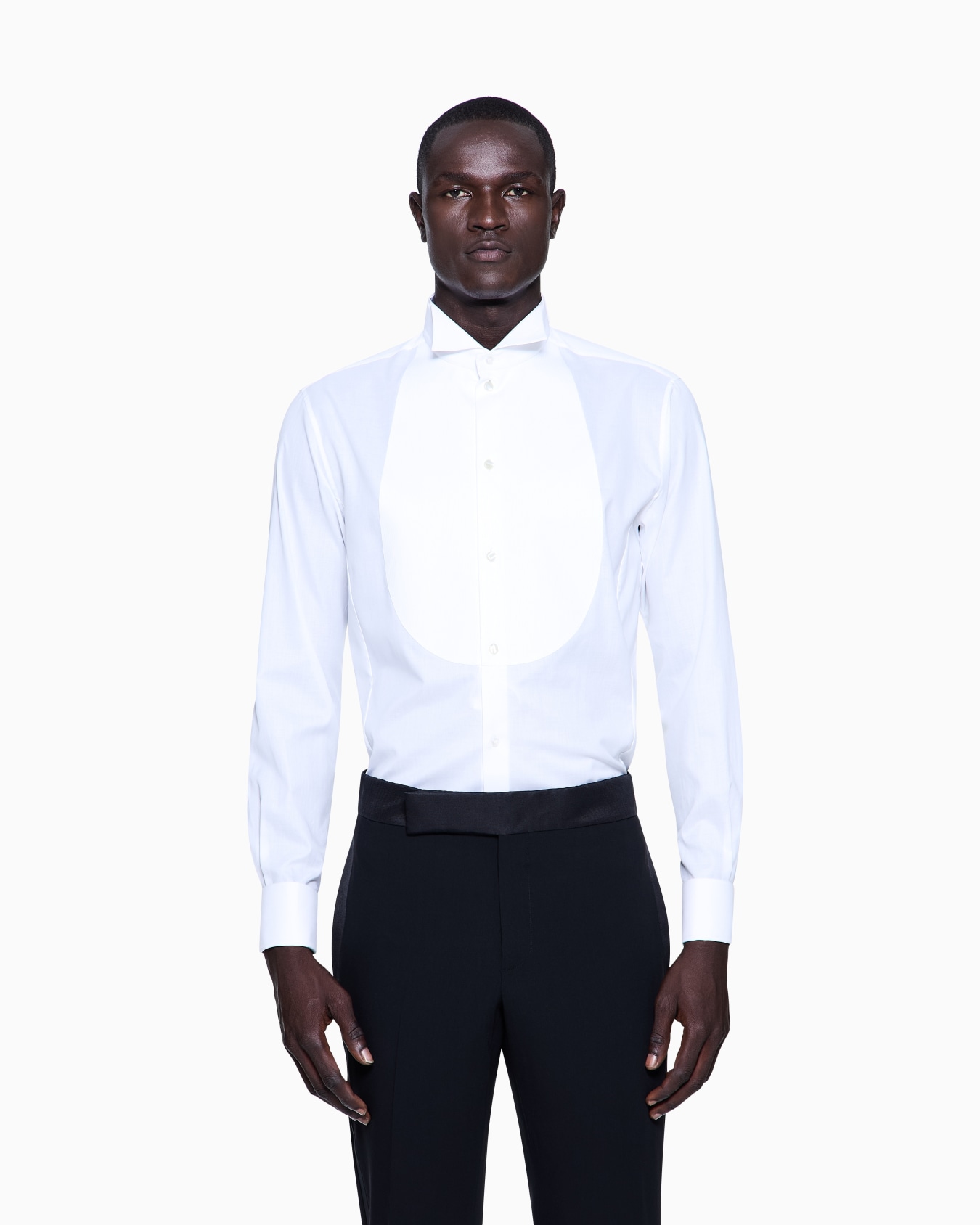 Cotton voile tuxedo shirt Slide 3