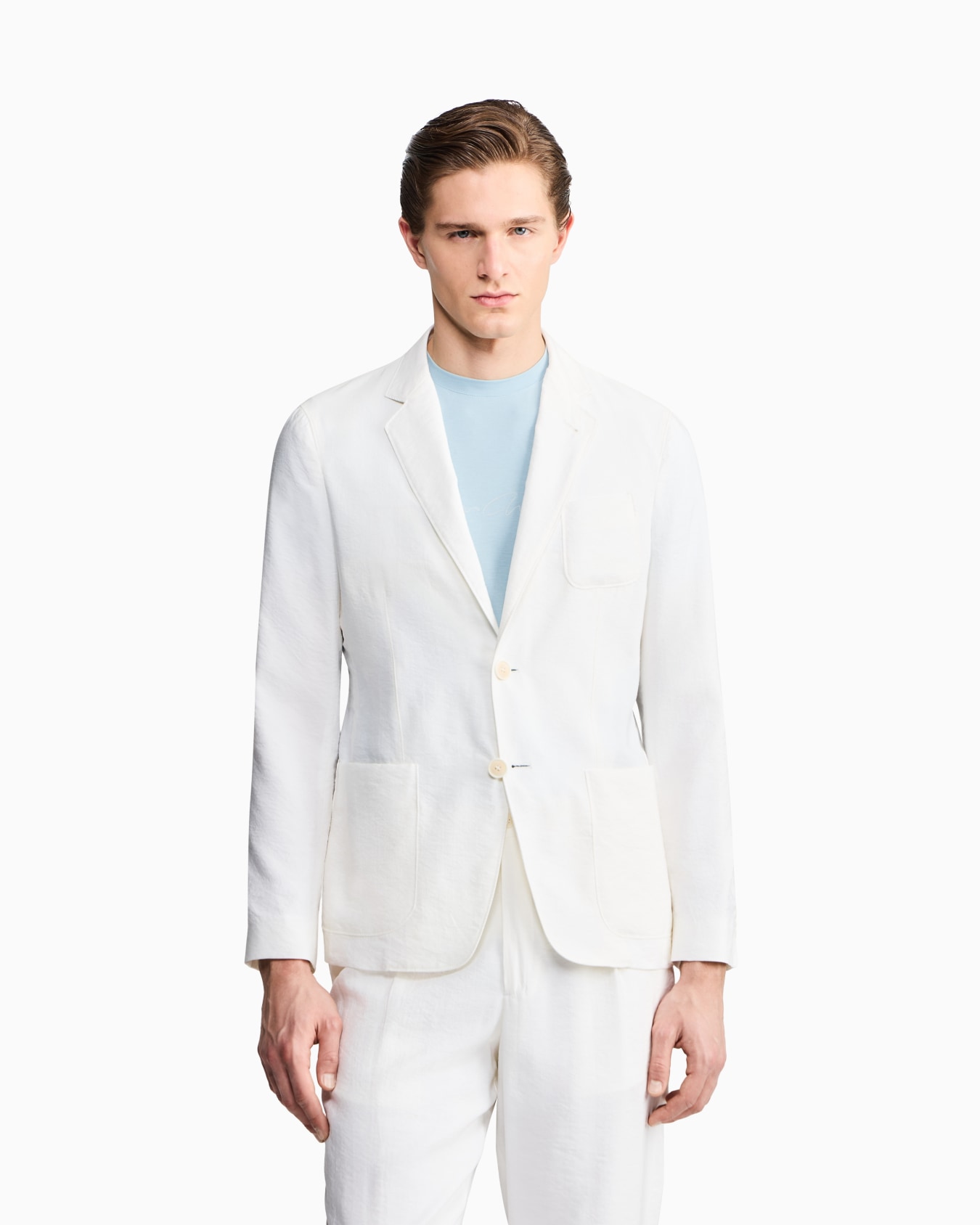 Upton Line single-breasted jacket in a silk-blend twill Slide 3