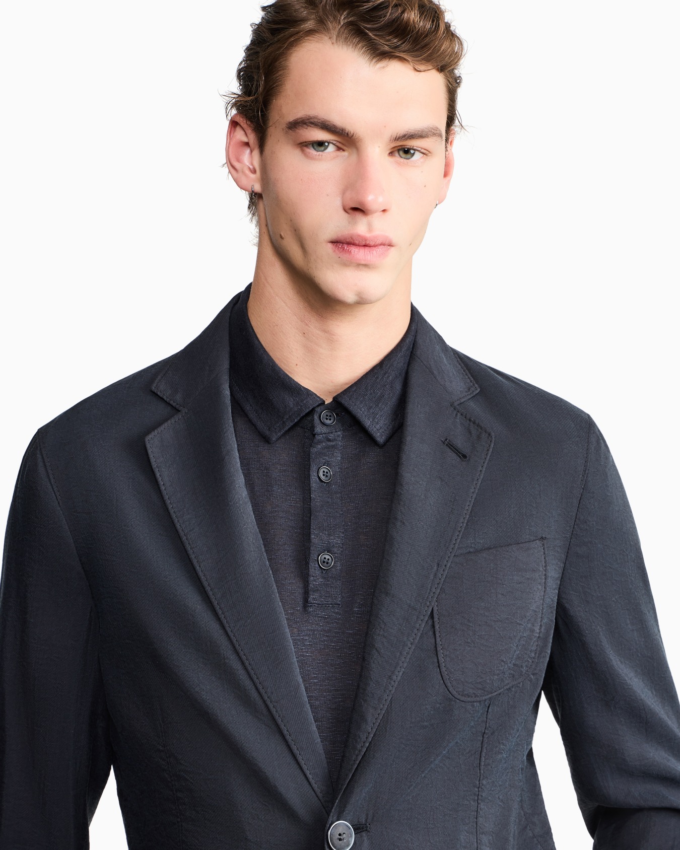 Veste à simple boutonnage gamme Upton en sergé de mélange de soie Diapositive 6