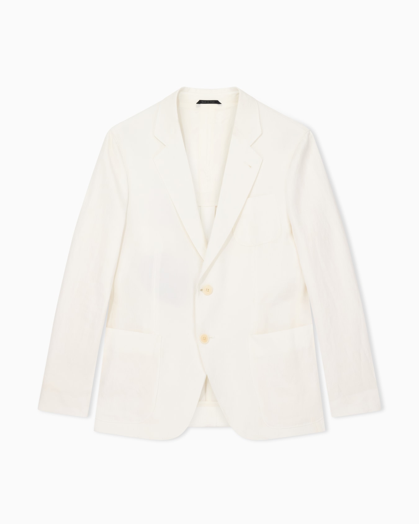 Upton line single-breasted jacket in pure linen canvas Slide 0