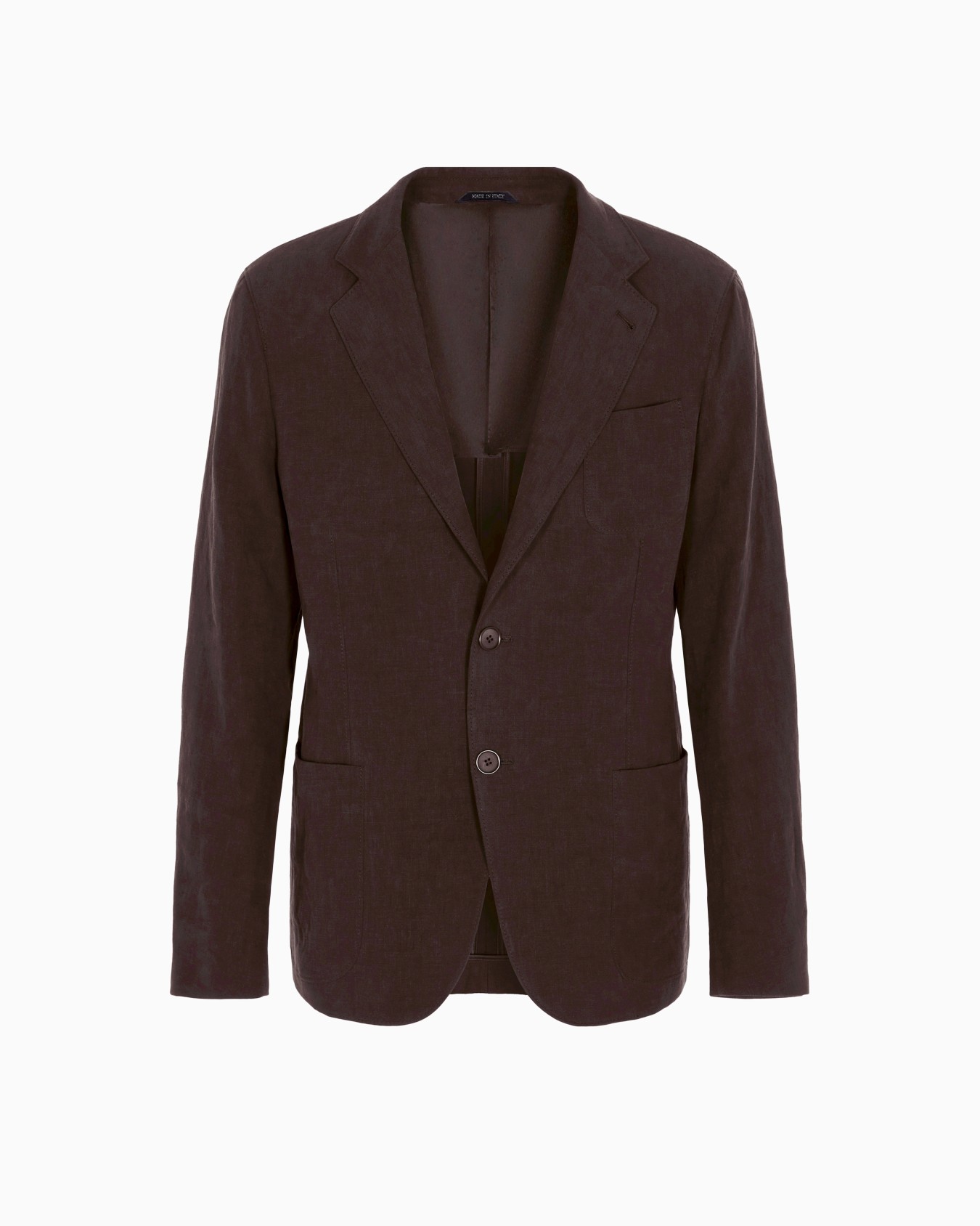 Upton line single-breasted jacket in pure linen canvas Slide 0