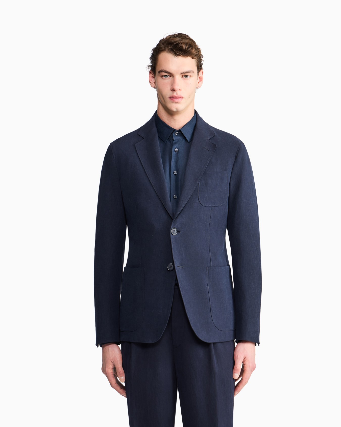 Chaqueta de la línea Upton en tela de lino puro Diapositiva 3