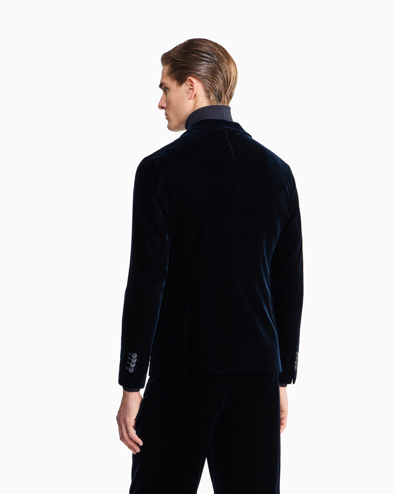 Veste Upton en velours uni stretch fermeture croisée Diapositive 5