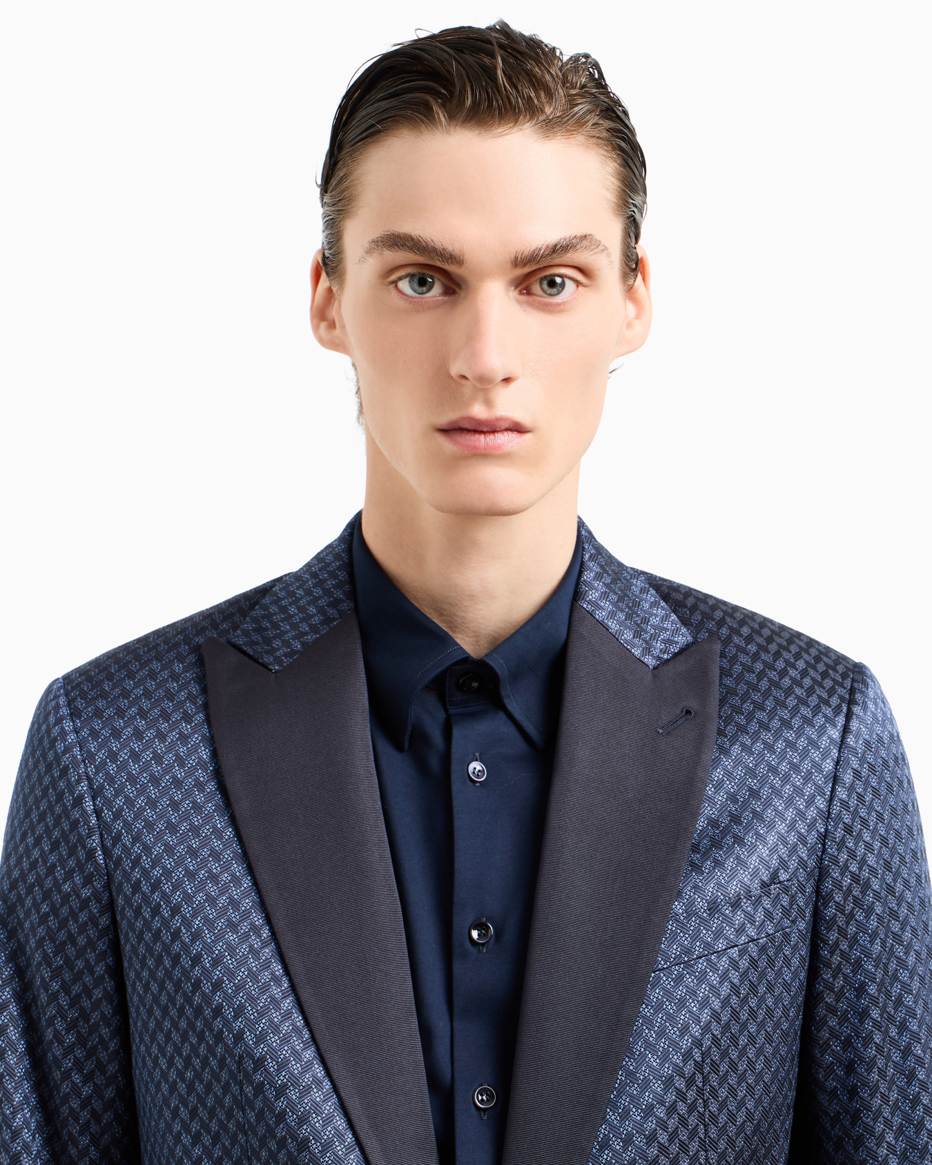 Giorgio’s single-breasted jacket in silk jacquard Slide 4