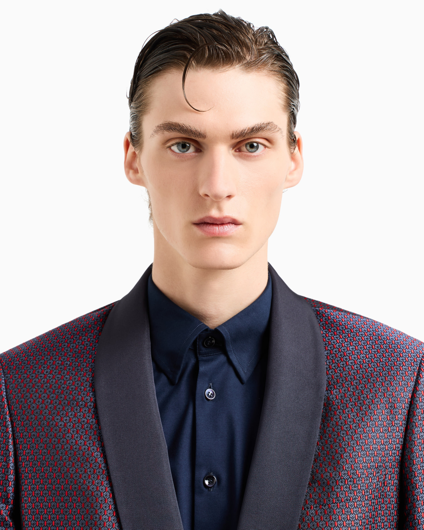 Giorgio’s single-breasted jacket in silk jacquard Slide 5