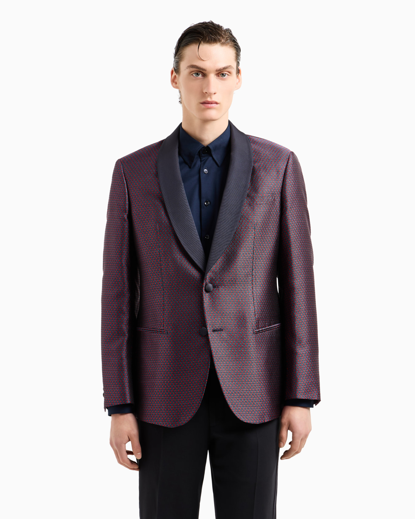 Giorgio’s single-breasted jacket in silk jacquard Slide 2