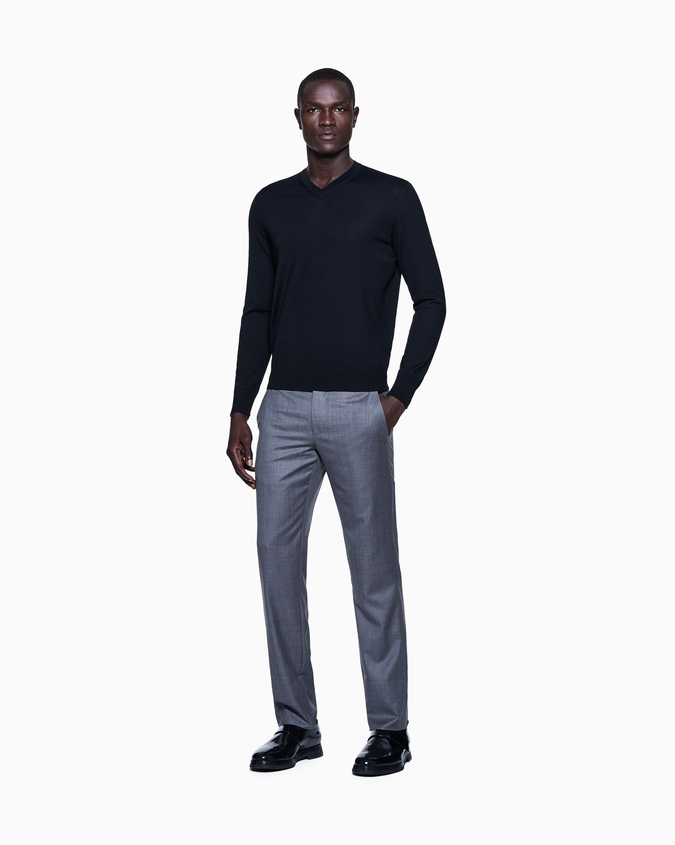 Wool and cashmere gabardine trousers Slide 1