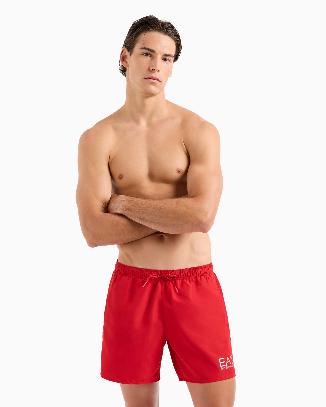 Swim trunks with logo Slide 1