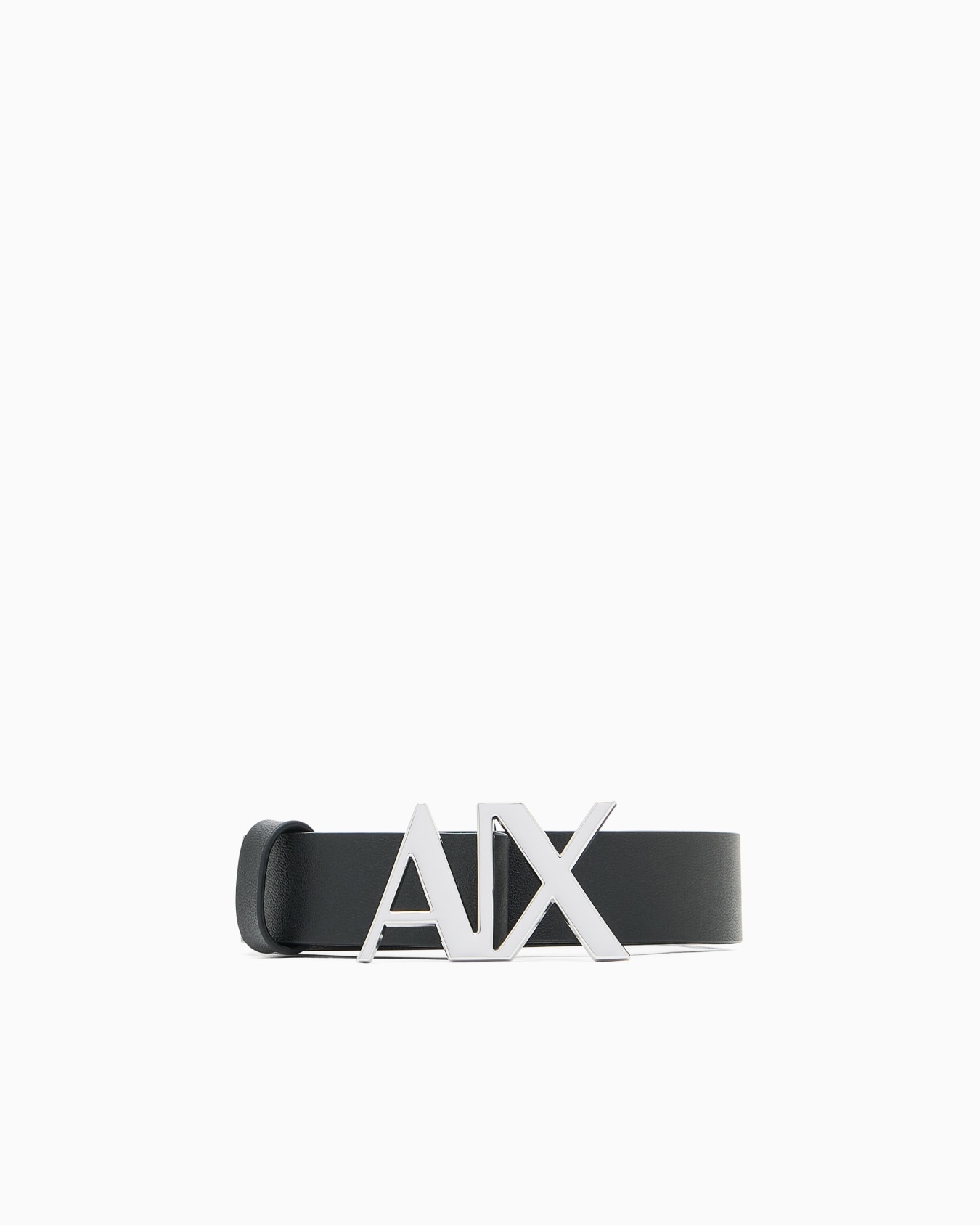 Ceinture en cuir avec logo Diapositive 0