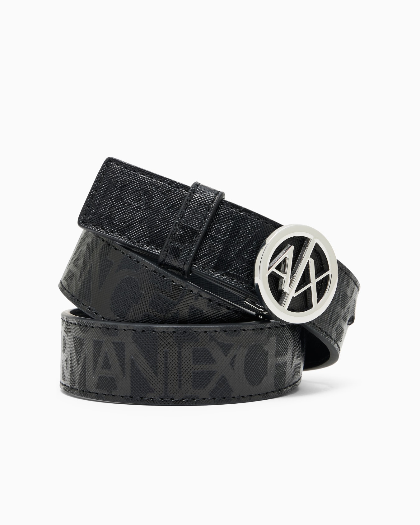Ceinture en éco-cuir avec boucle logo ronde Diapositive 1
