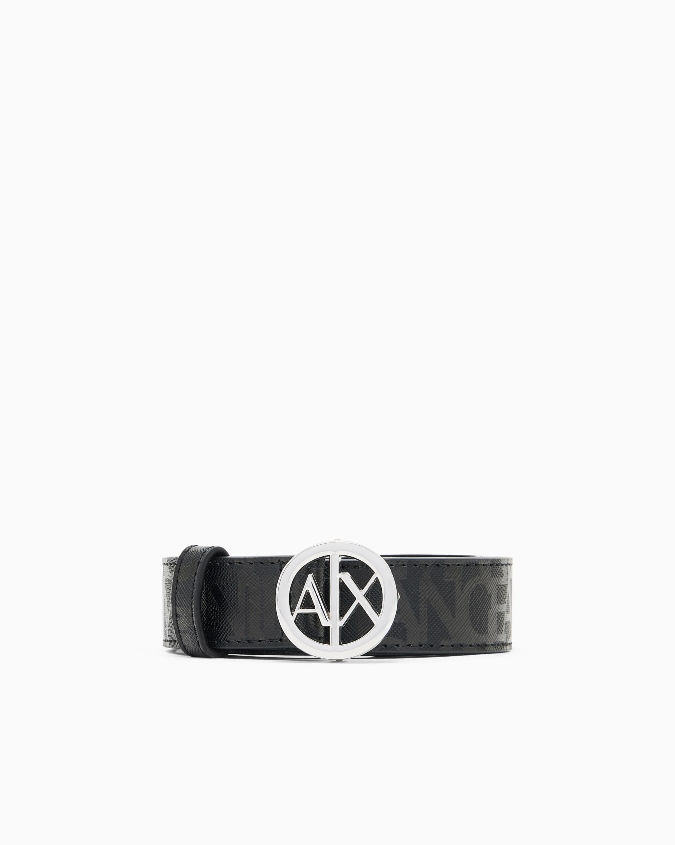 Ceinture en éco-cuir avec boucle logo ronde Diapositive 0