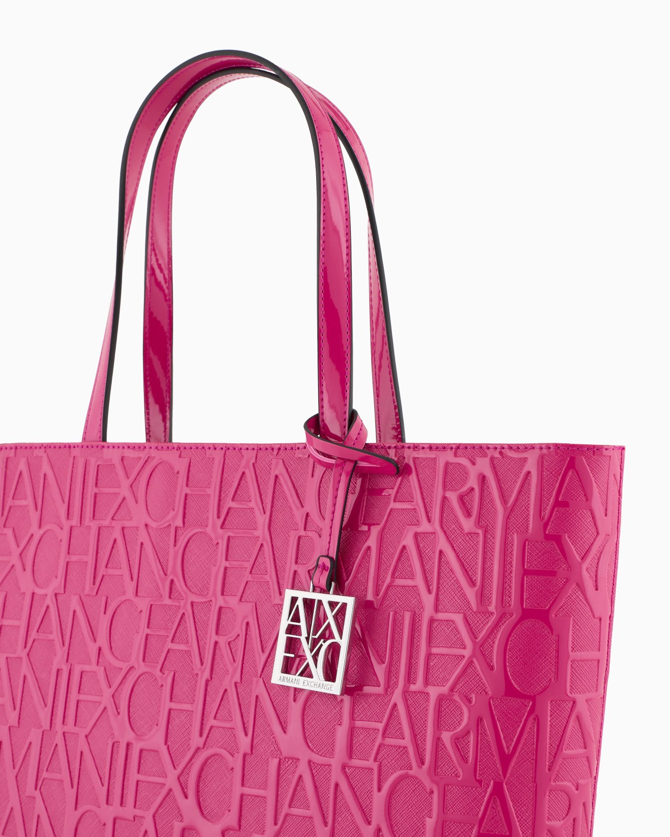 Shopper with zip and all-over embossed logo lettering Slide 4