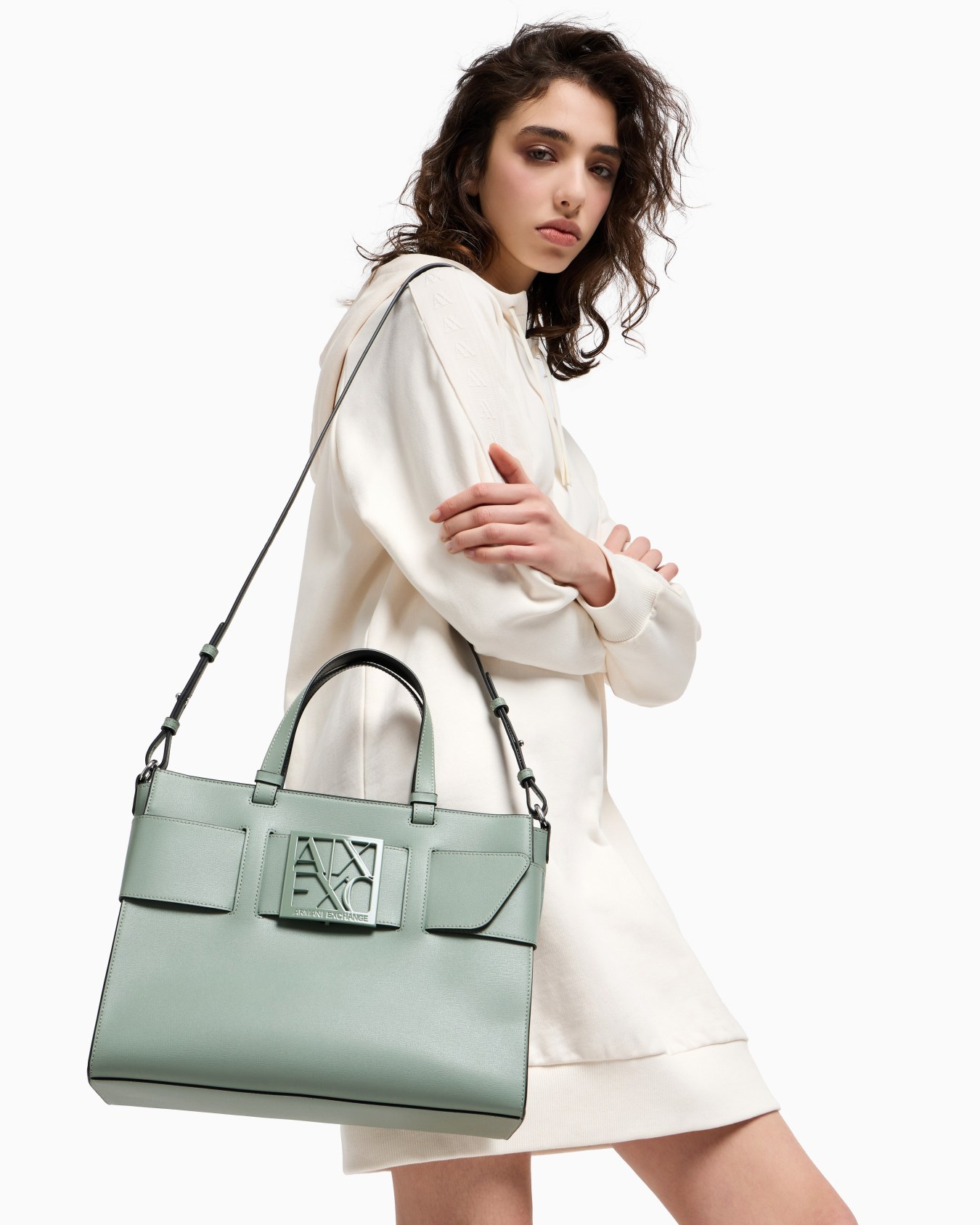 Large tote bag with double handles and shoulder strap Slide 6