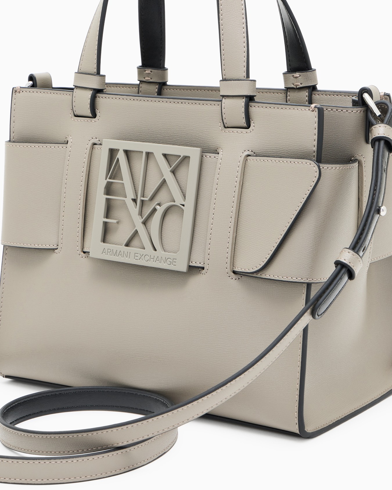 Medium tote bag with double handles and shoulder strap Slide 4