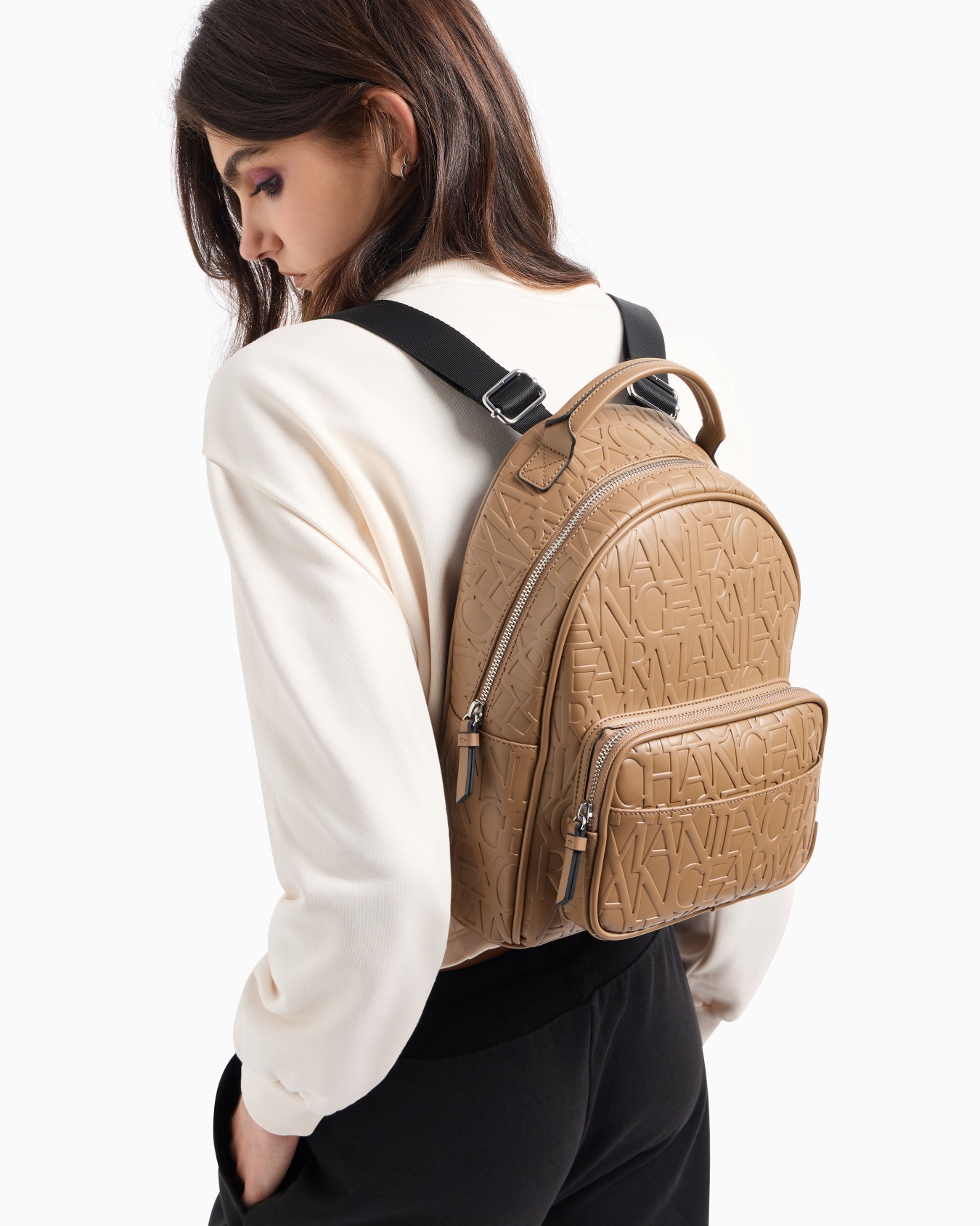 Backpack with allover embossed logo Slide 6