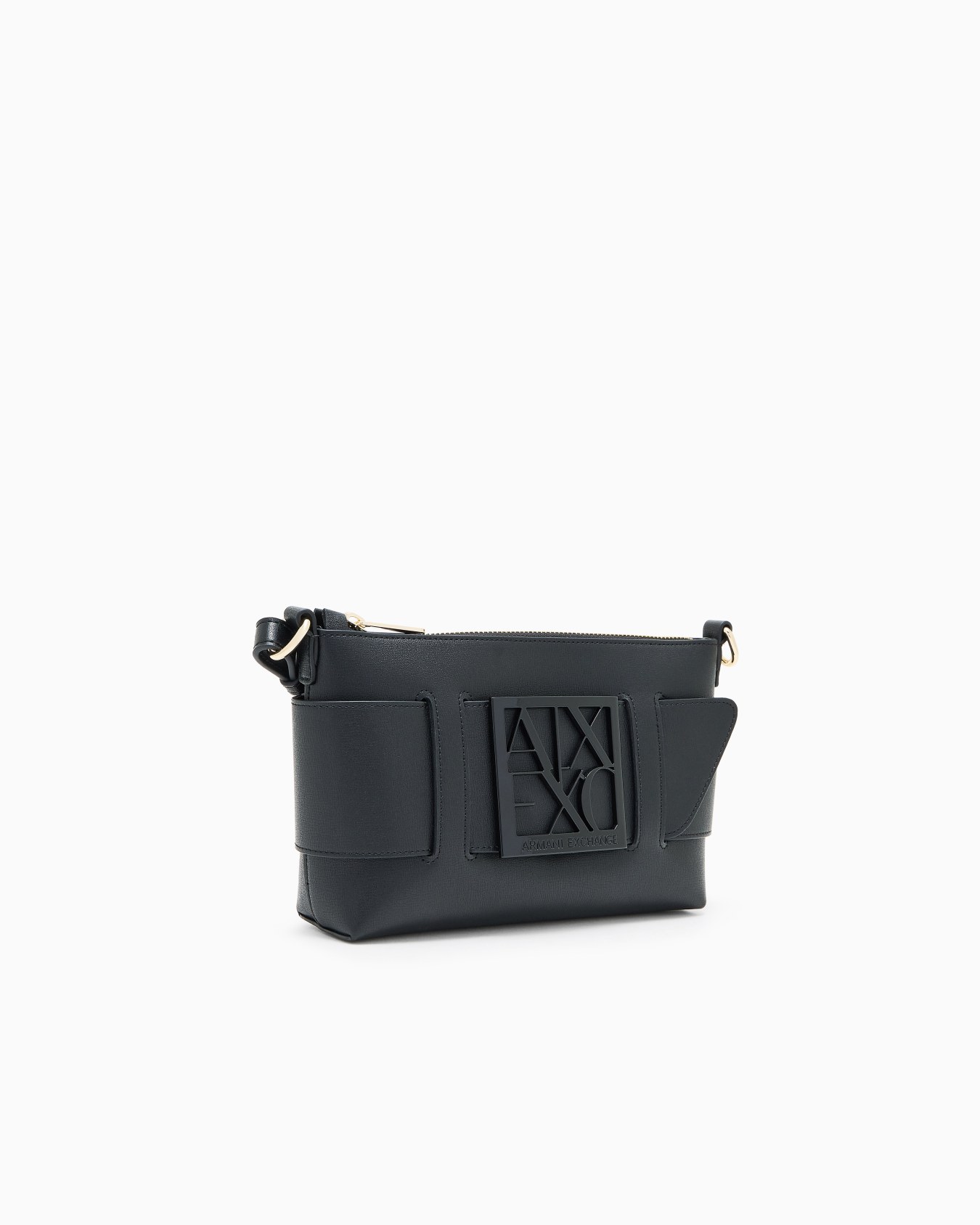 Borsa a spalla color block con maxi-logo  Slide 1