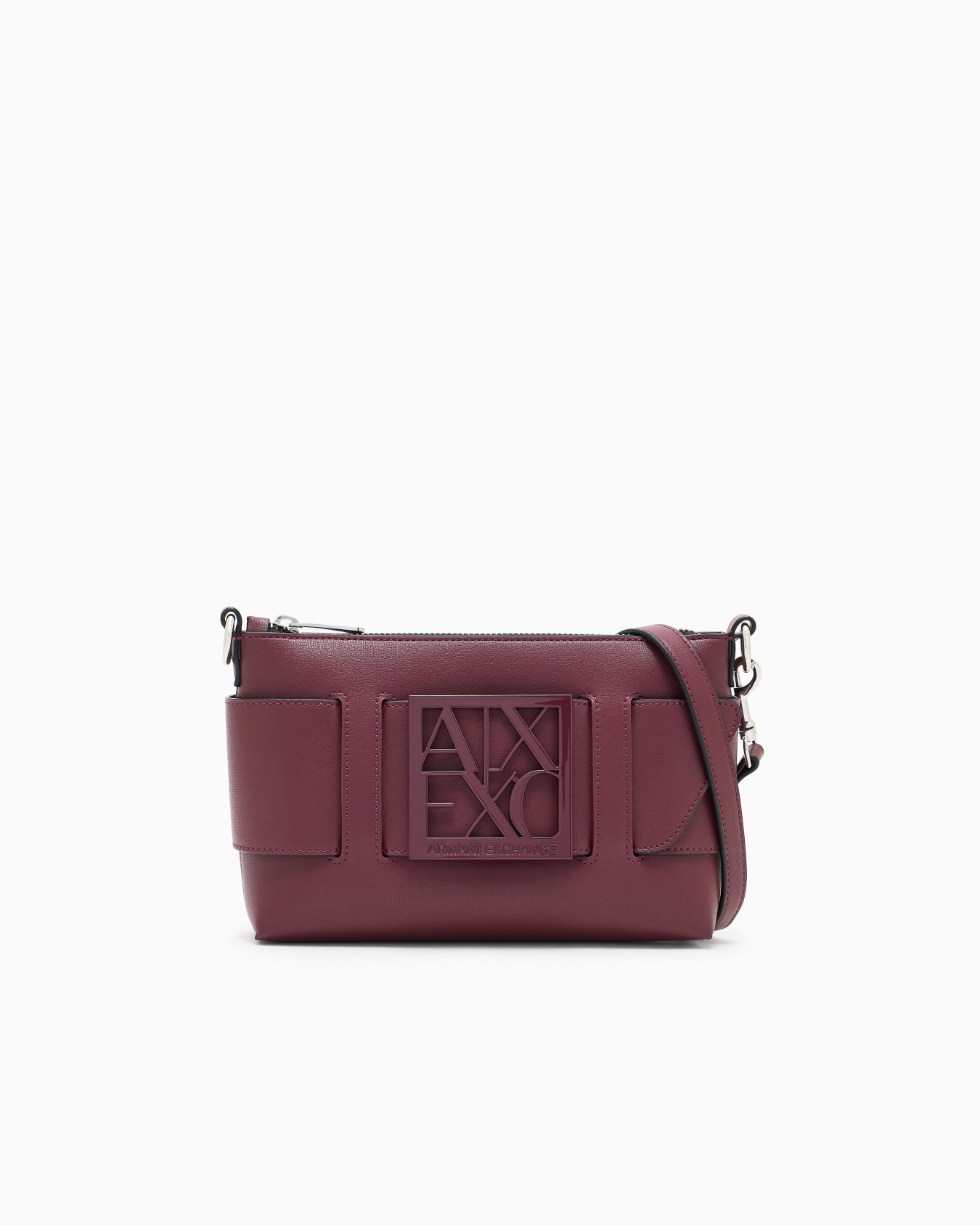 Borsa a spalla color block con maxi-logo  Slide 0