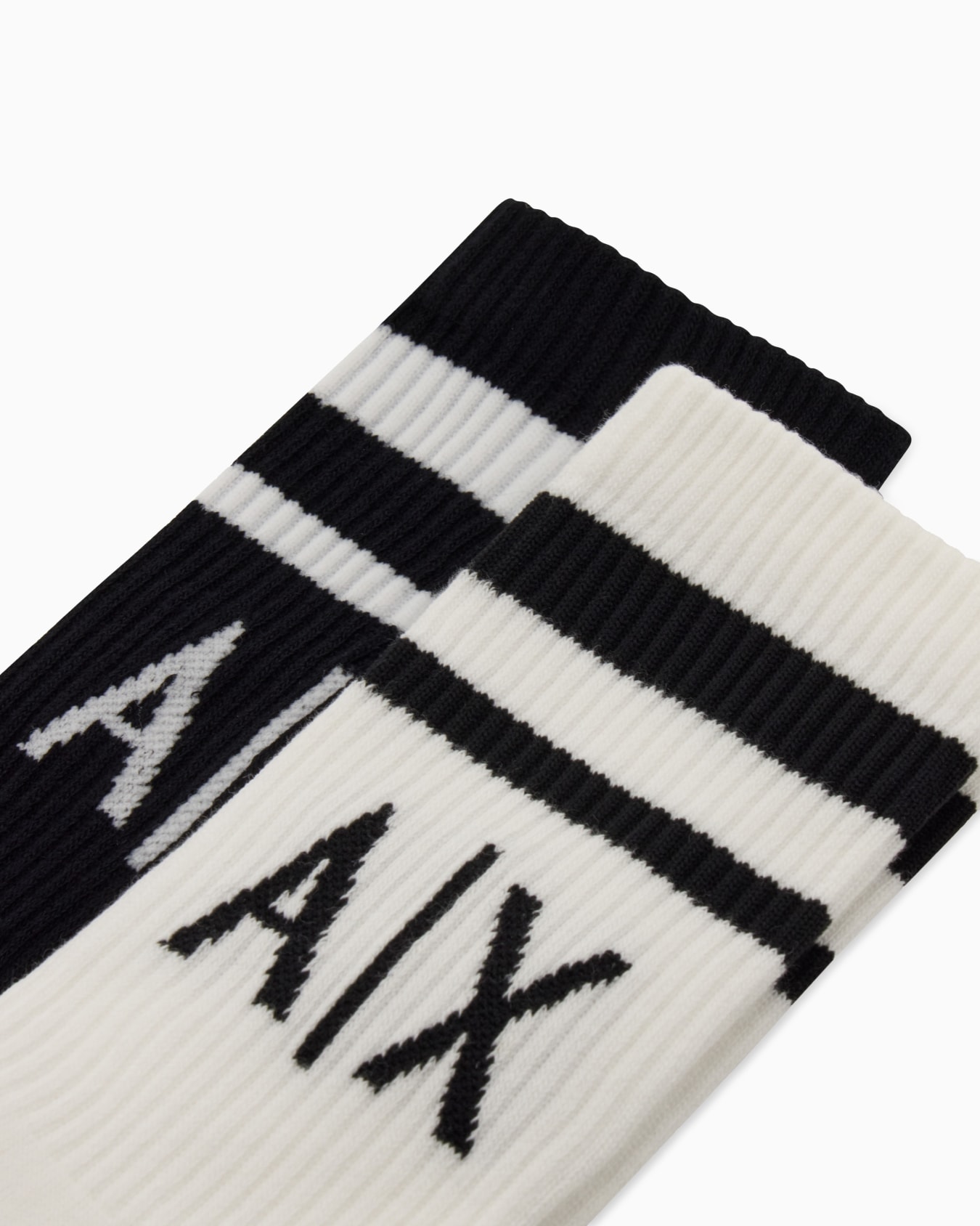 Set of 2 pairs of mixed cotton socks with logo Slide 1