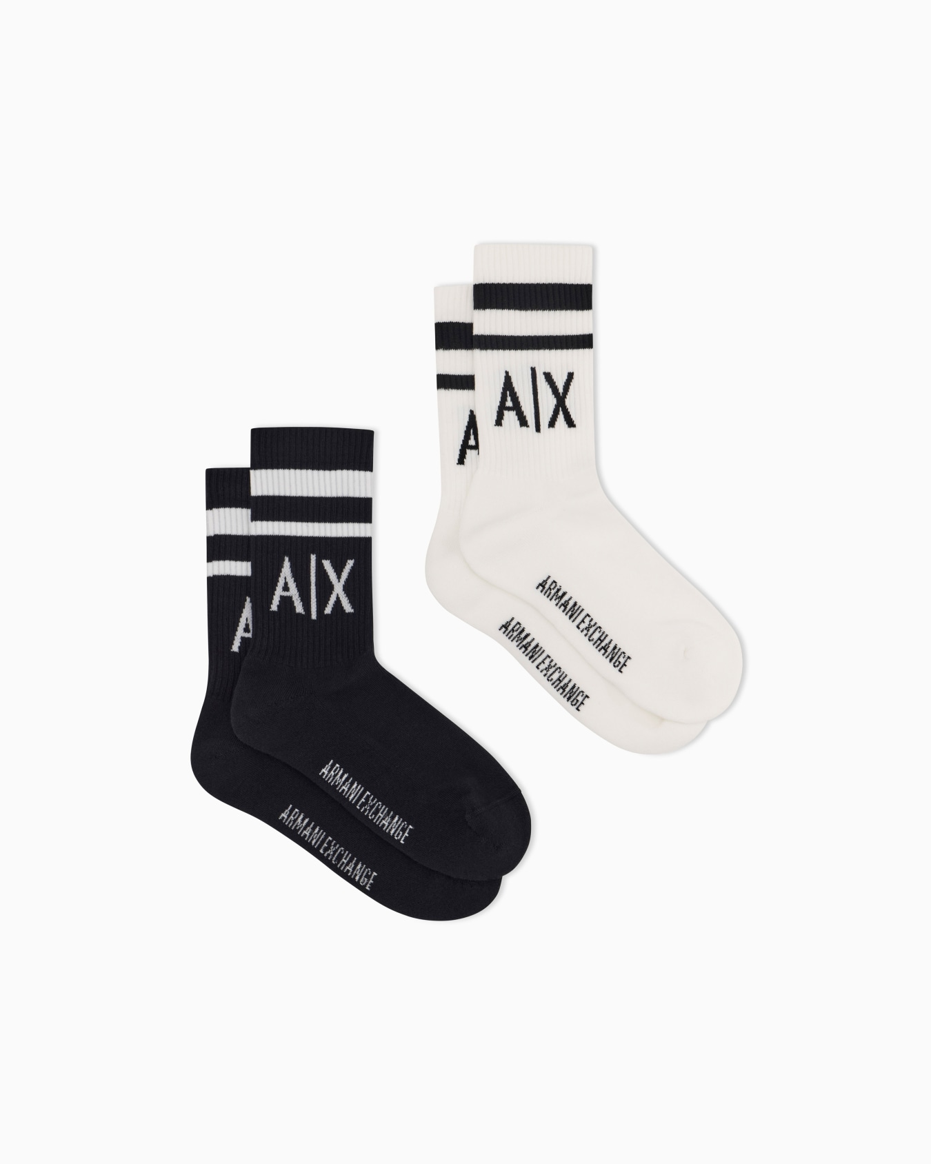 Set of 2 pairs of mixed cotton socks with logo Slide 0