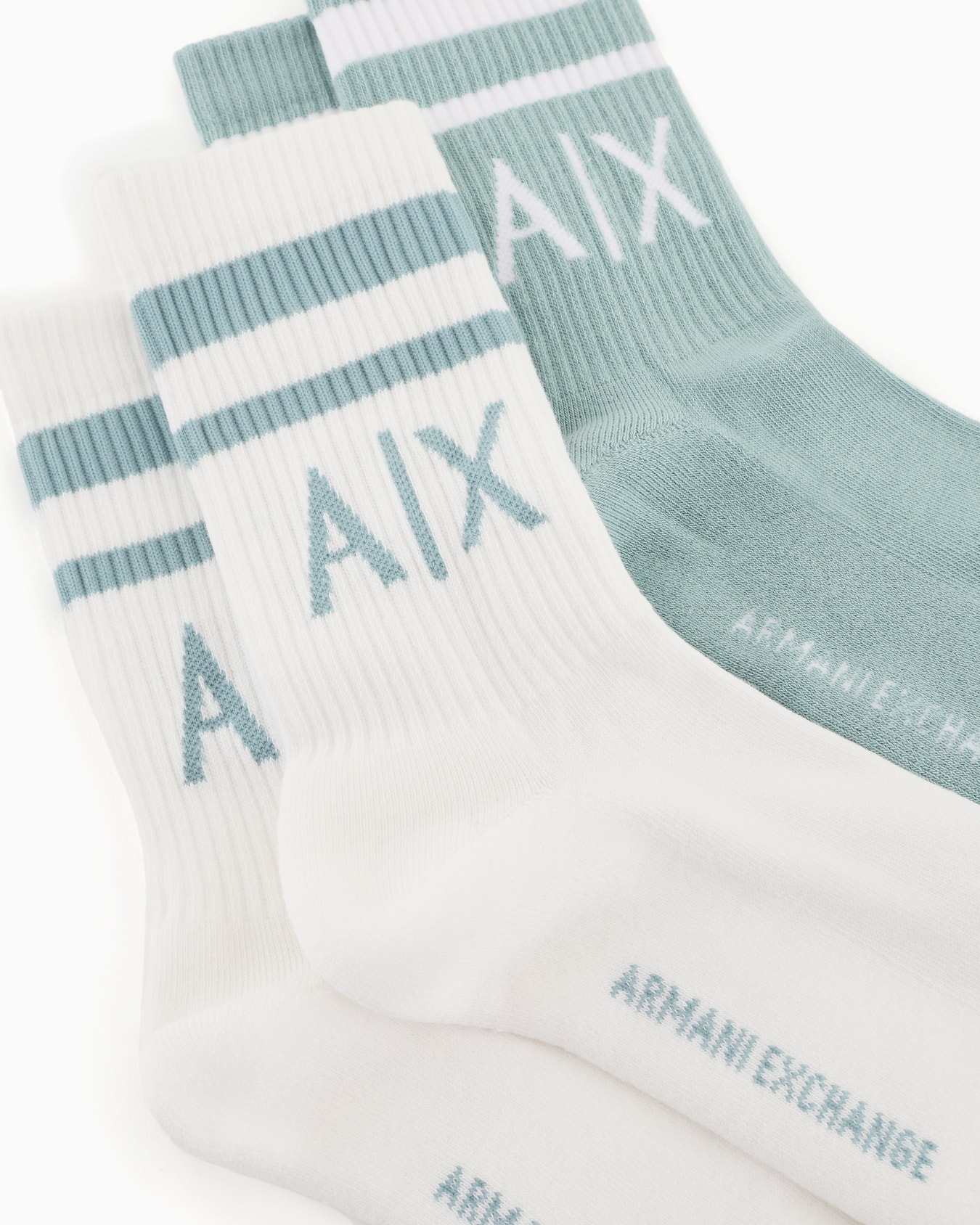 Lot de 2 paires de chaussettes en coton mélangé avec logo Diapositive 1