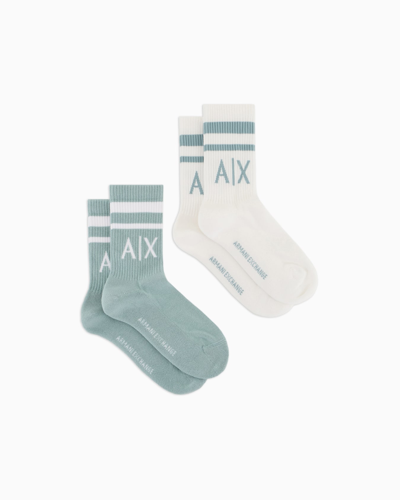 Lot de 2 paires de chaussettes en coton mélangé avec logo Diapositive 0