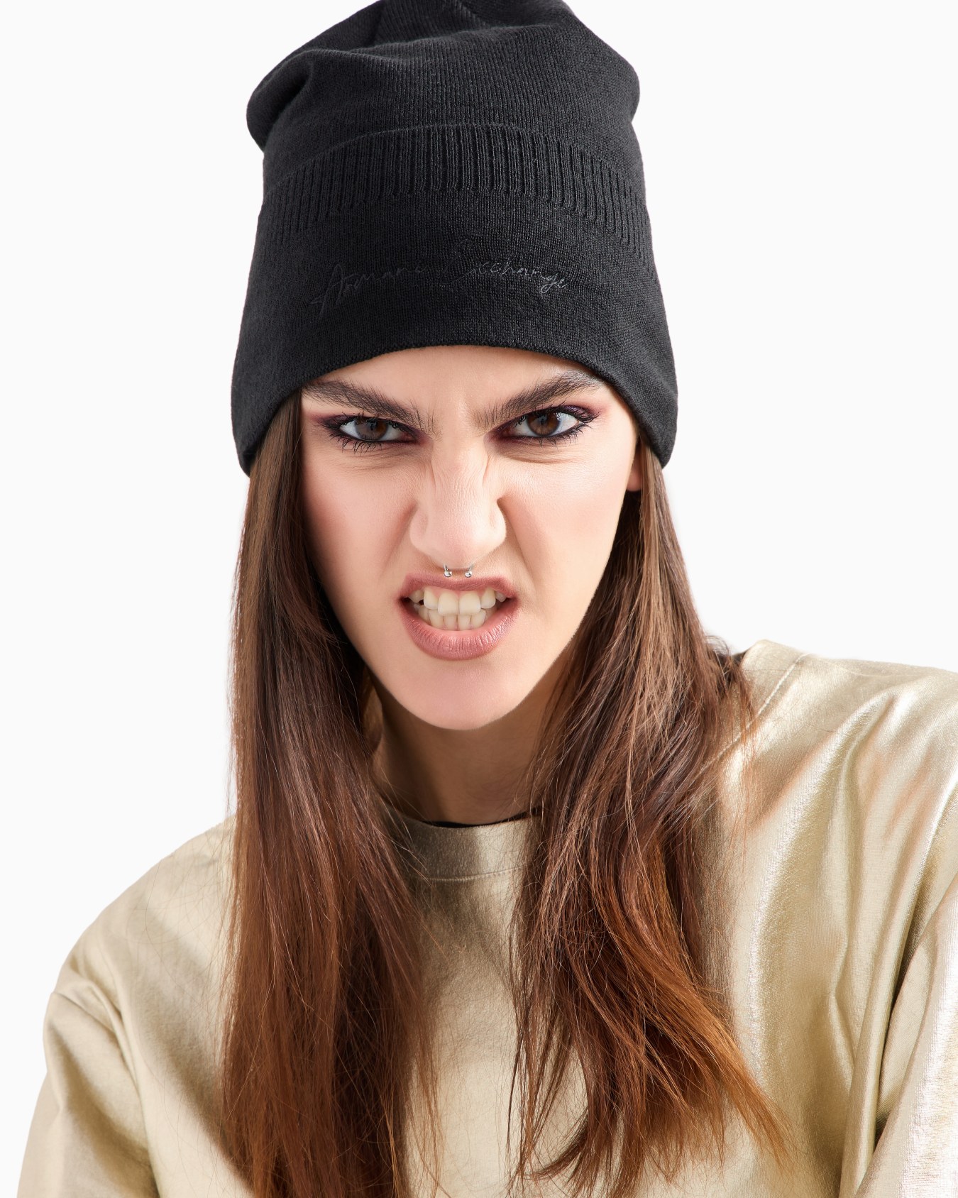 Wool Blend Beanie Hat with Embroidery Slide 2