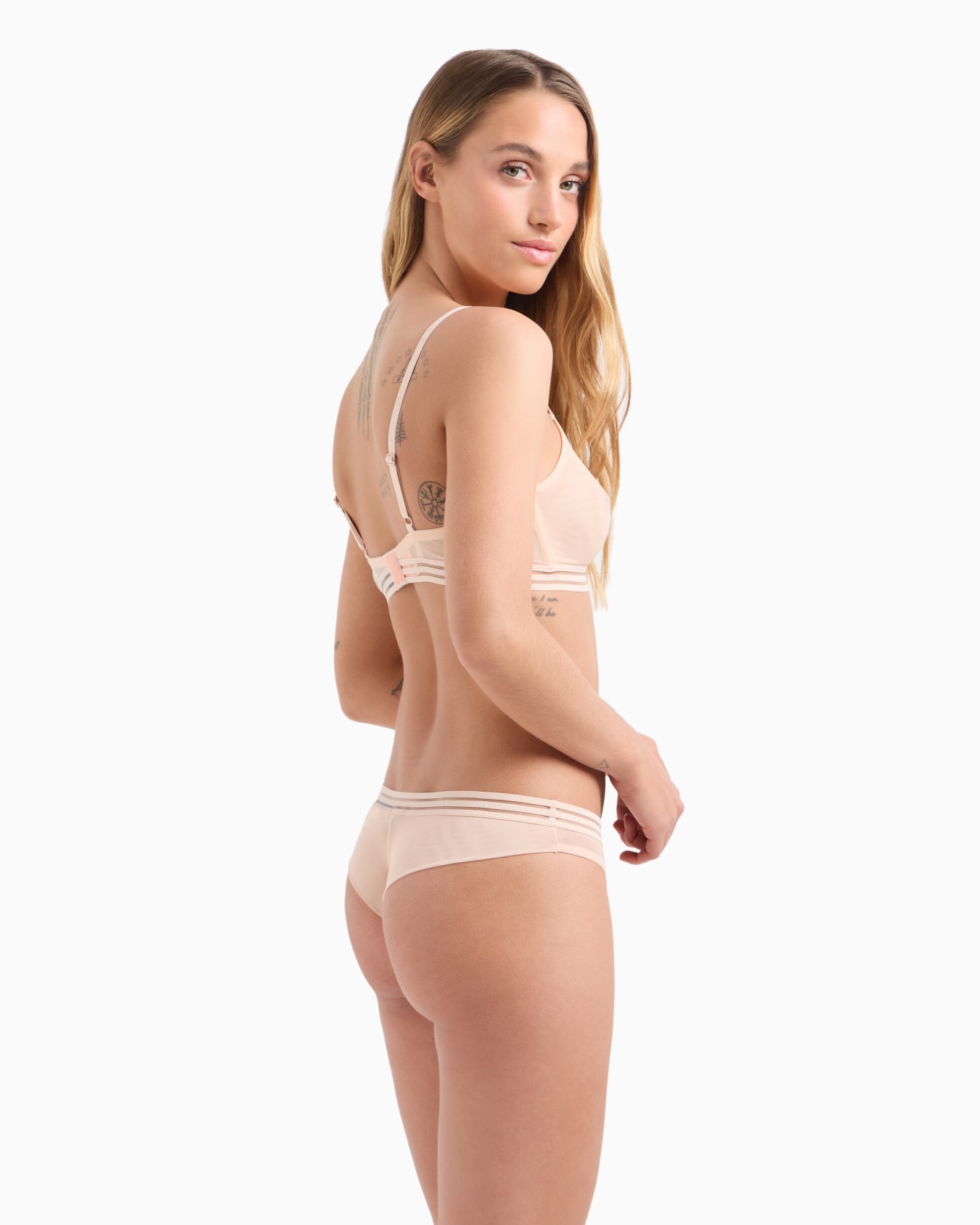 Brazilian briefs in tulle with logo Slide 2