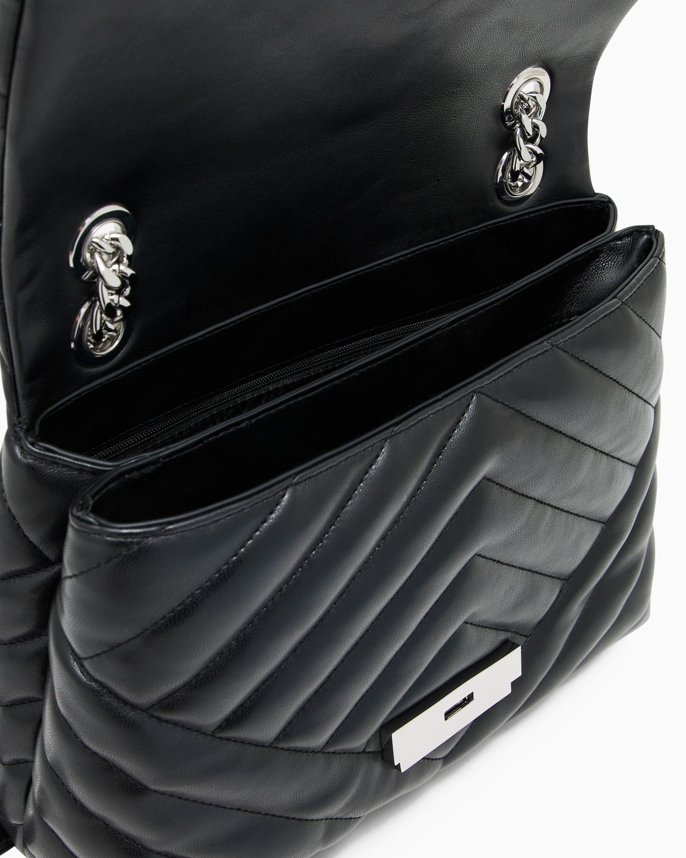 Shoulder bag in quilted material with metal details Slide 3
