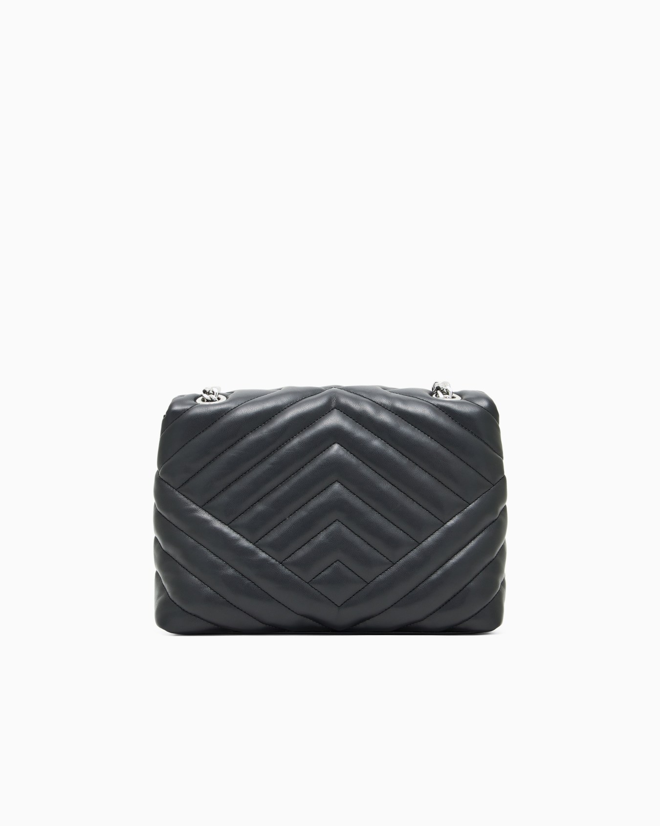 Shoulder bag in quilted material with metal details Slide 2