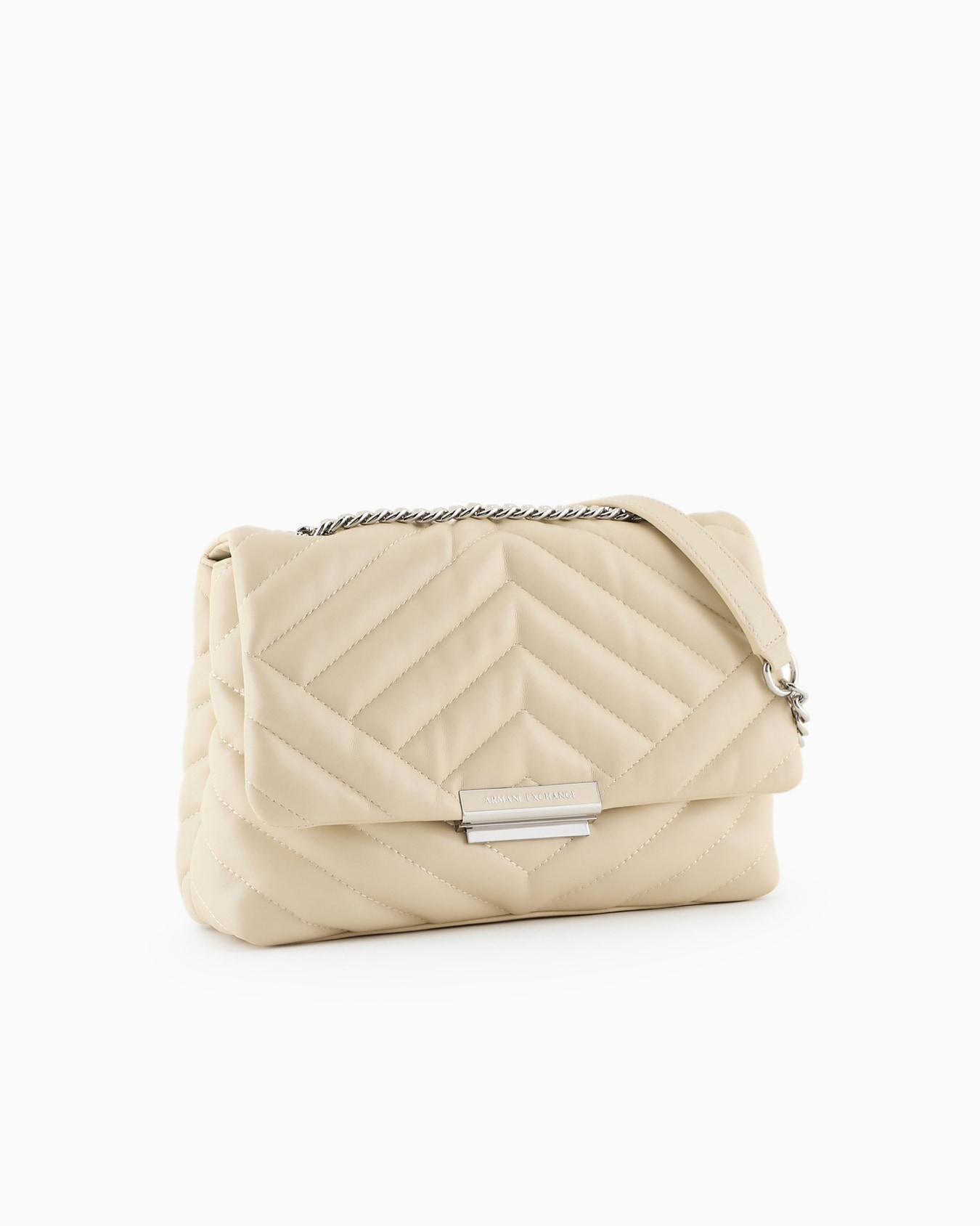 Shoulder bag in quilted material with metal details Slide 1
