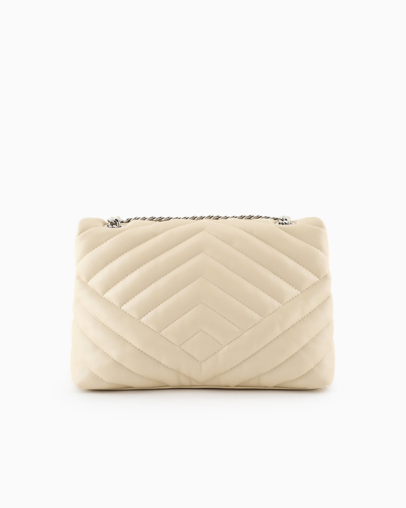 Shoulder bag in quilted material with metal details Slide 2
