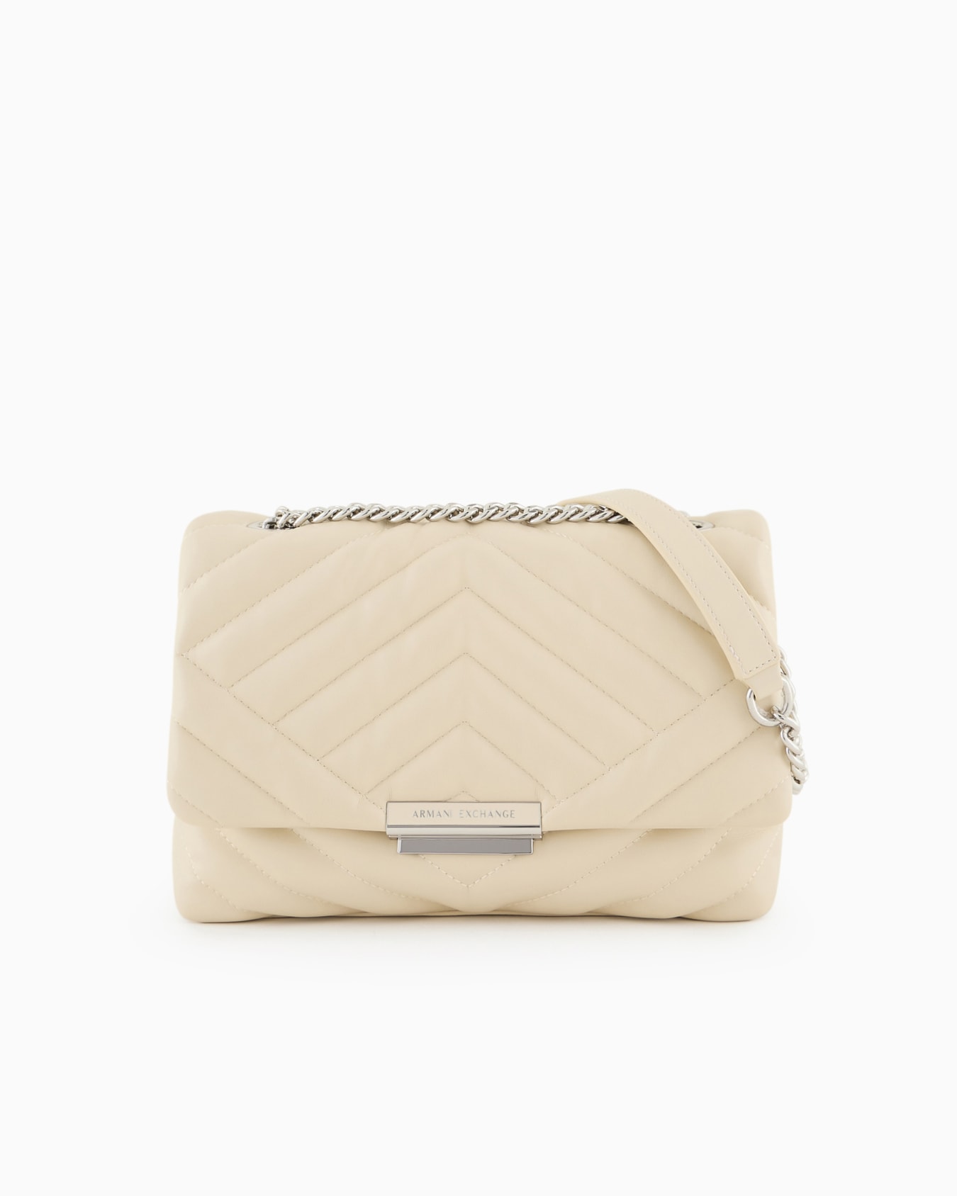 Shoulder bag in quilted material with metal details Slide 0