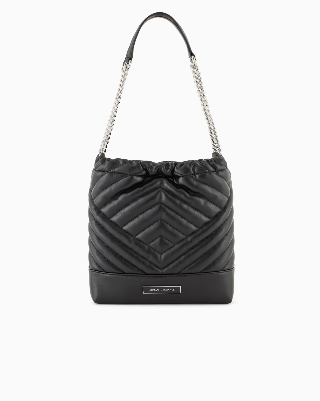 Bucket bag in quilted material with metal details Slide 0