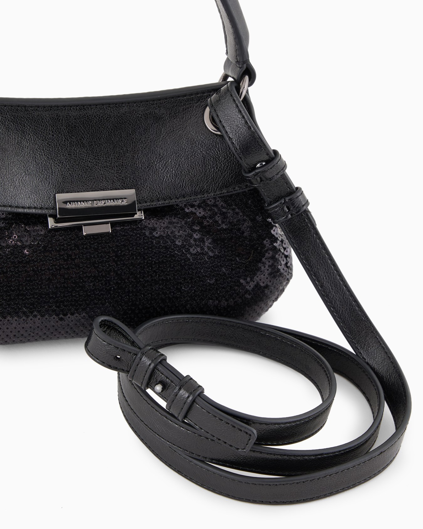 Sequined shoulder bag with metallic details Slide 4