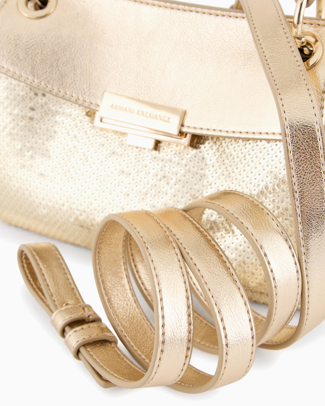 Bolso bandolera cubierto de lentejuelas con detalles metálicos Diapositiva 4