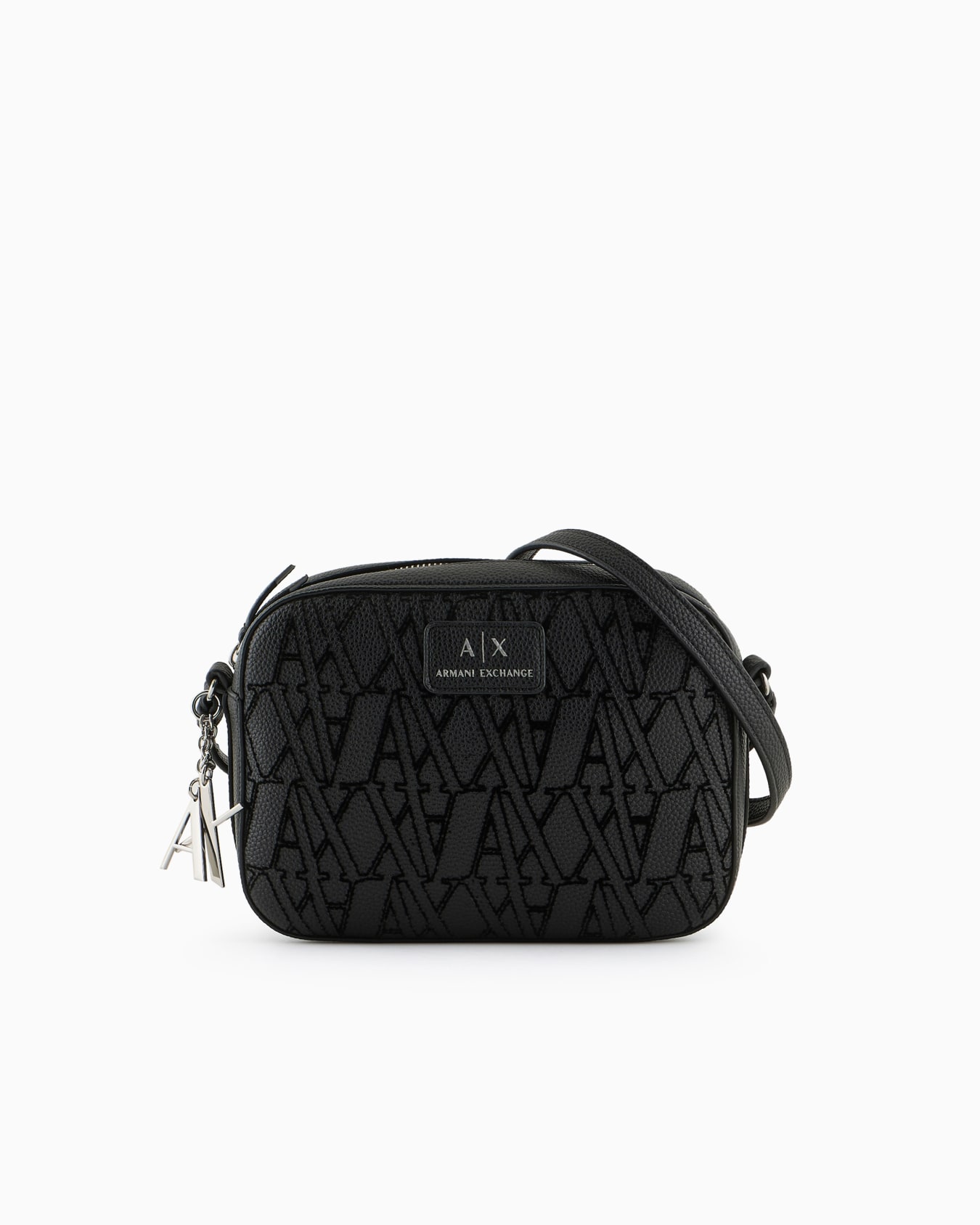 Crossbody bag with flocked monogram Slide 0