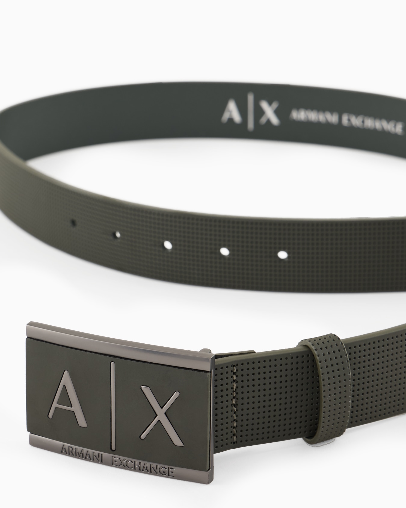 Leather belt with rectangular buckle Slide 1