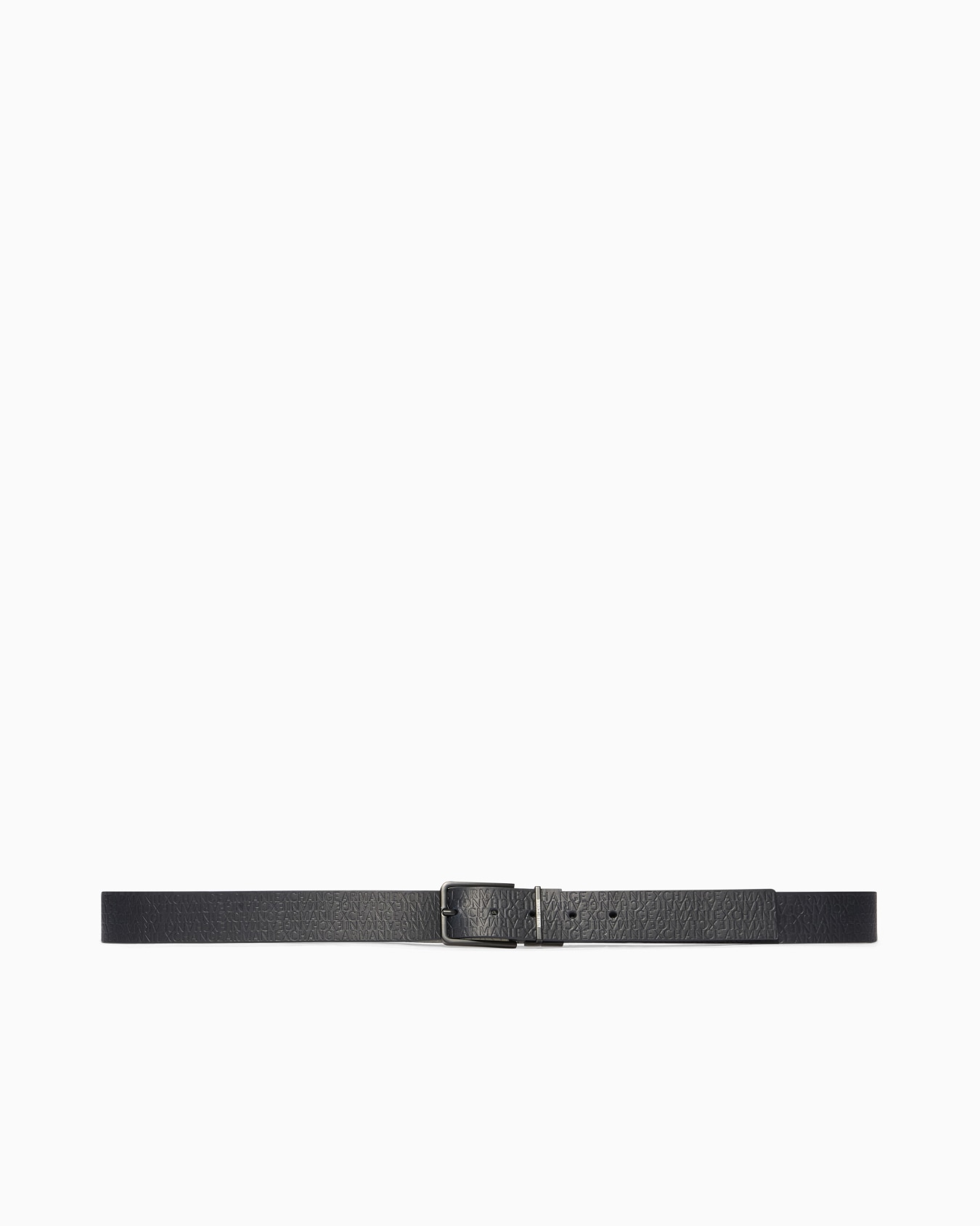 Reversible belt in solid color with allover logo Slide 2