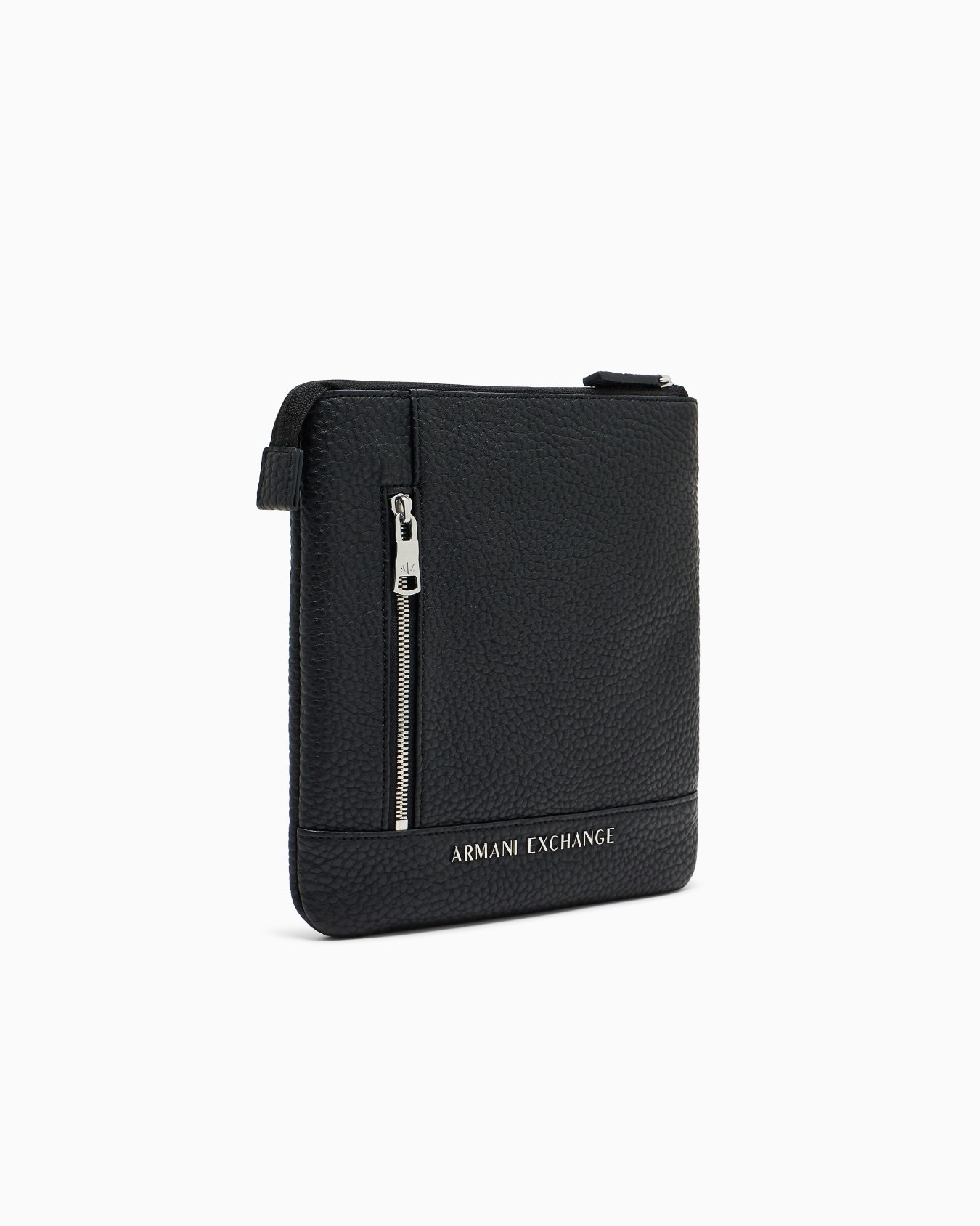 Flat crossbody bag with external pocket Slide 1
