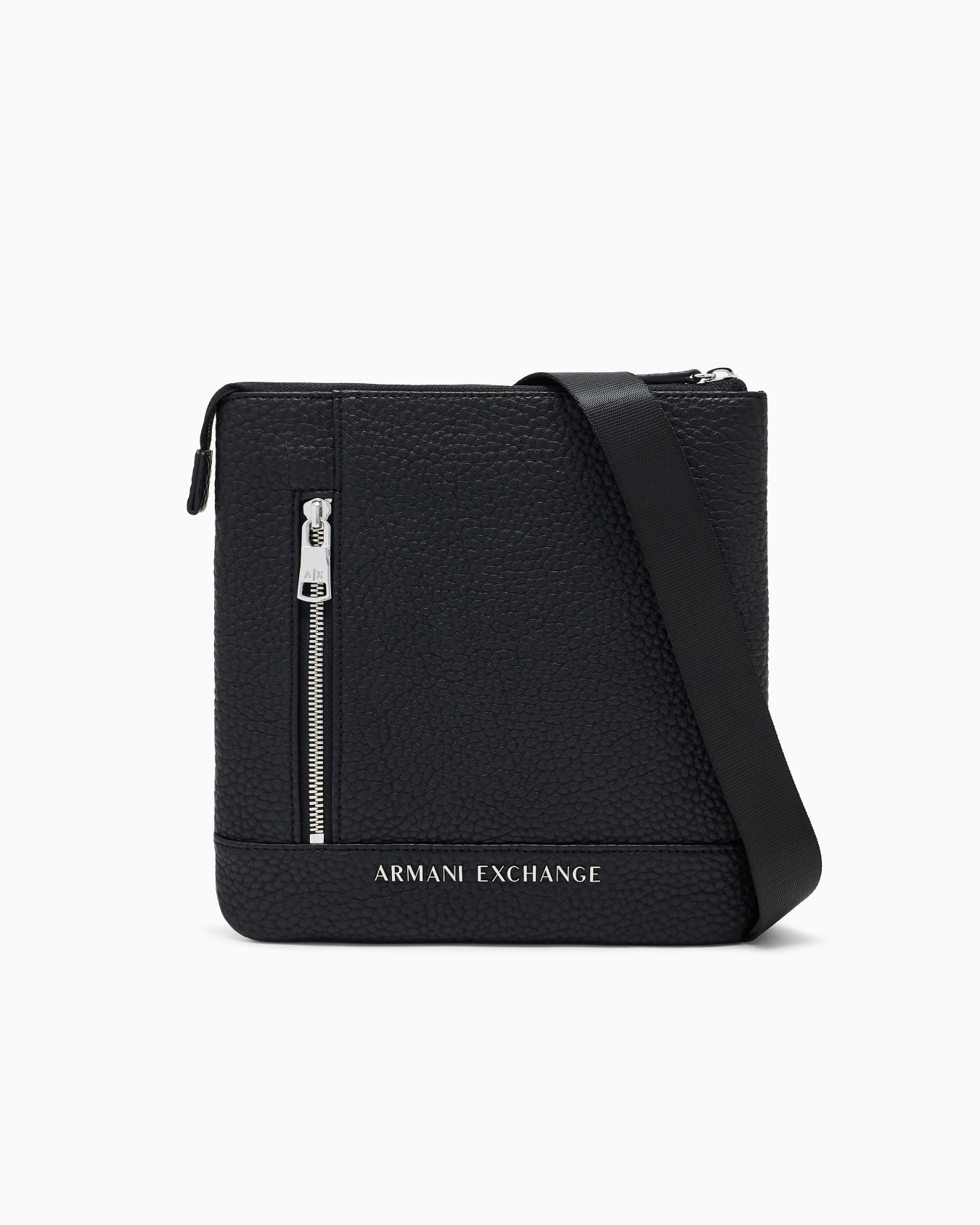 Flat crossbody bag with external pocket Slide 0