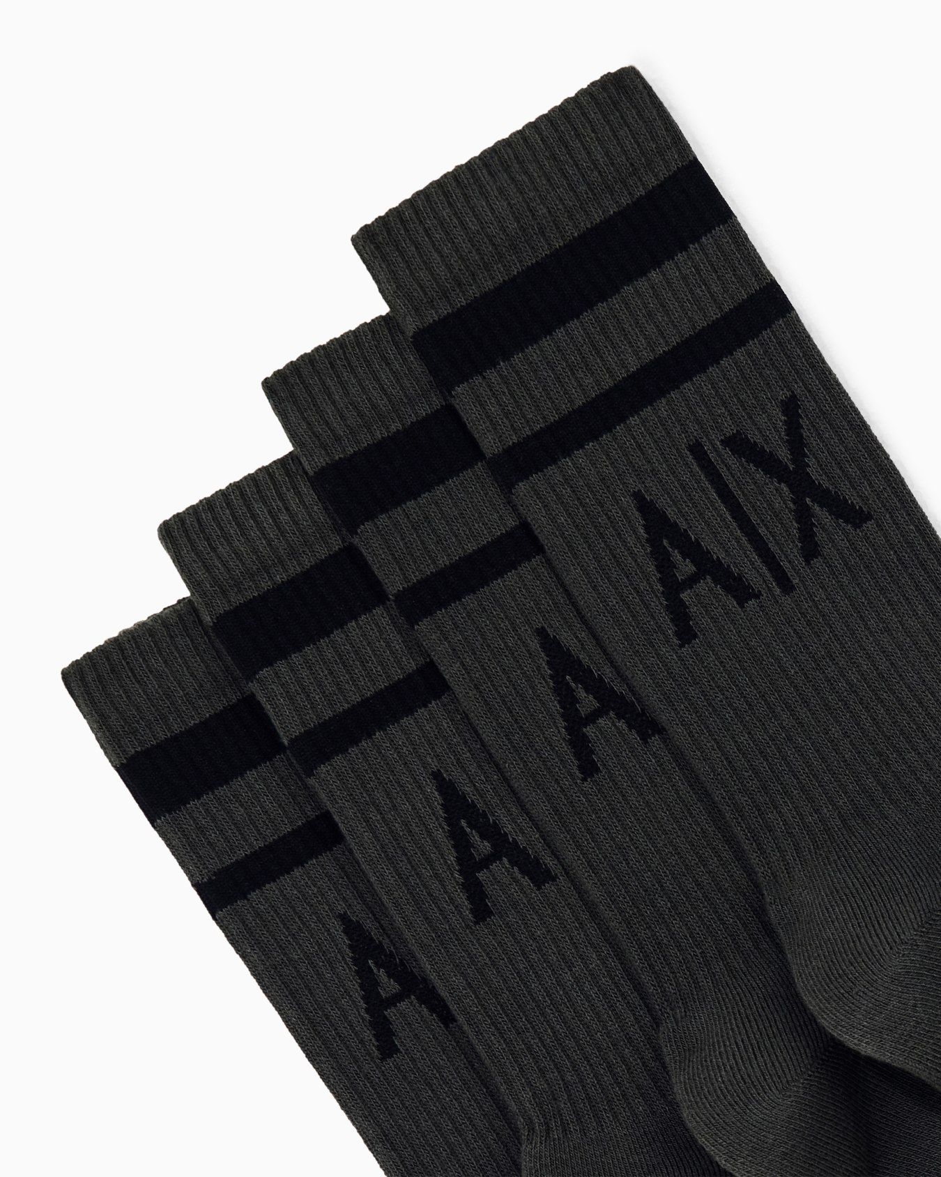 Striped stretch cotton socks with logo  Slide 1