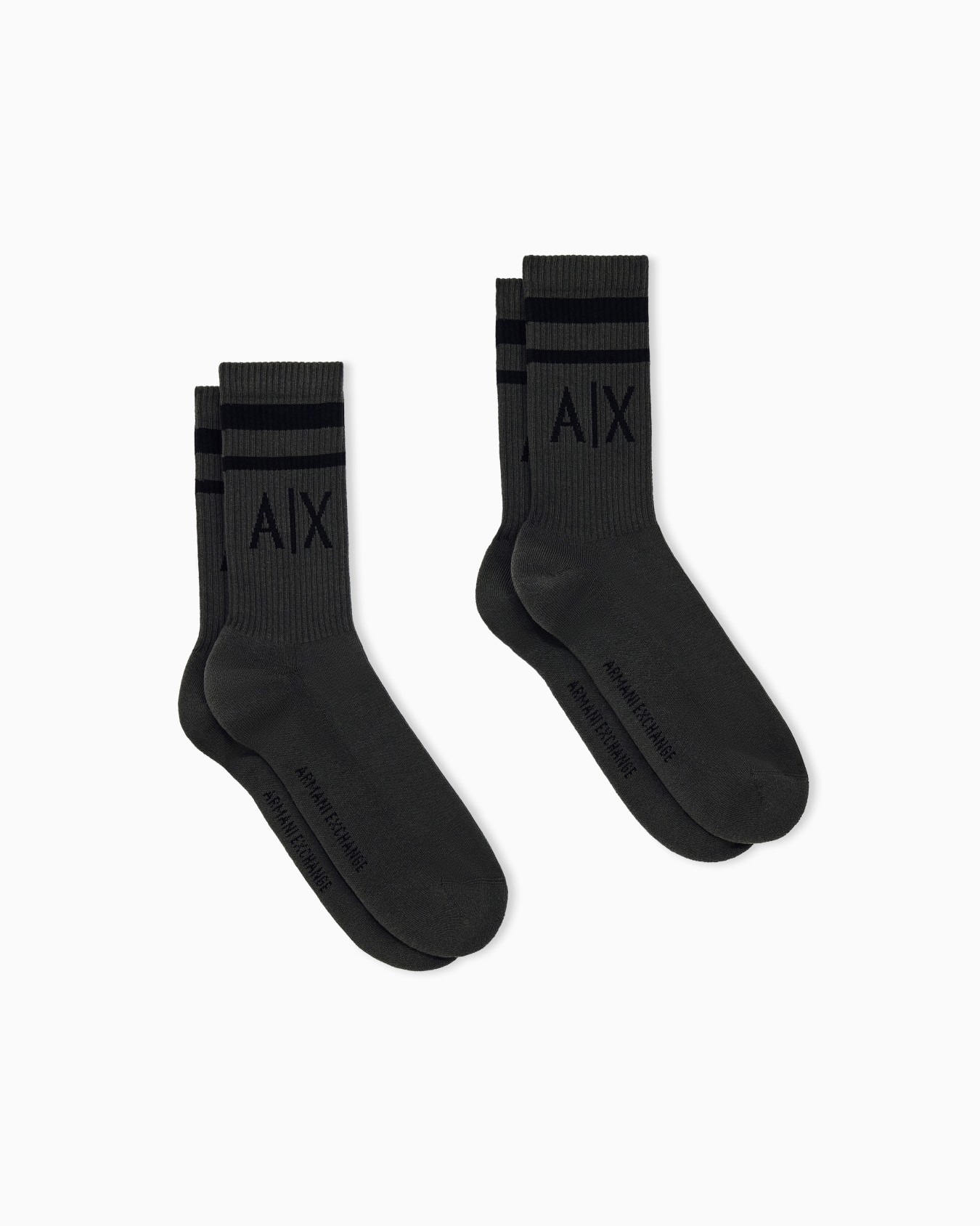 Striped stretch cotton socks with logo  Slide 0